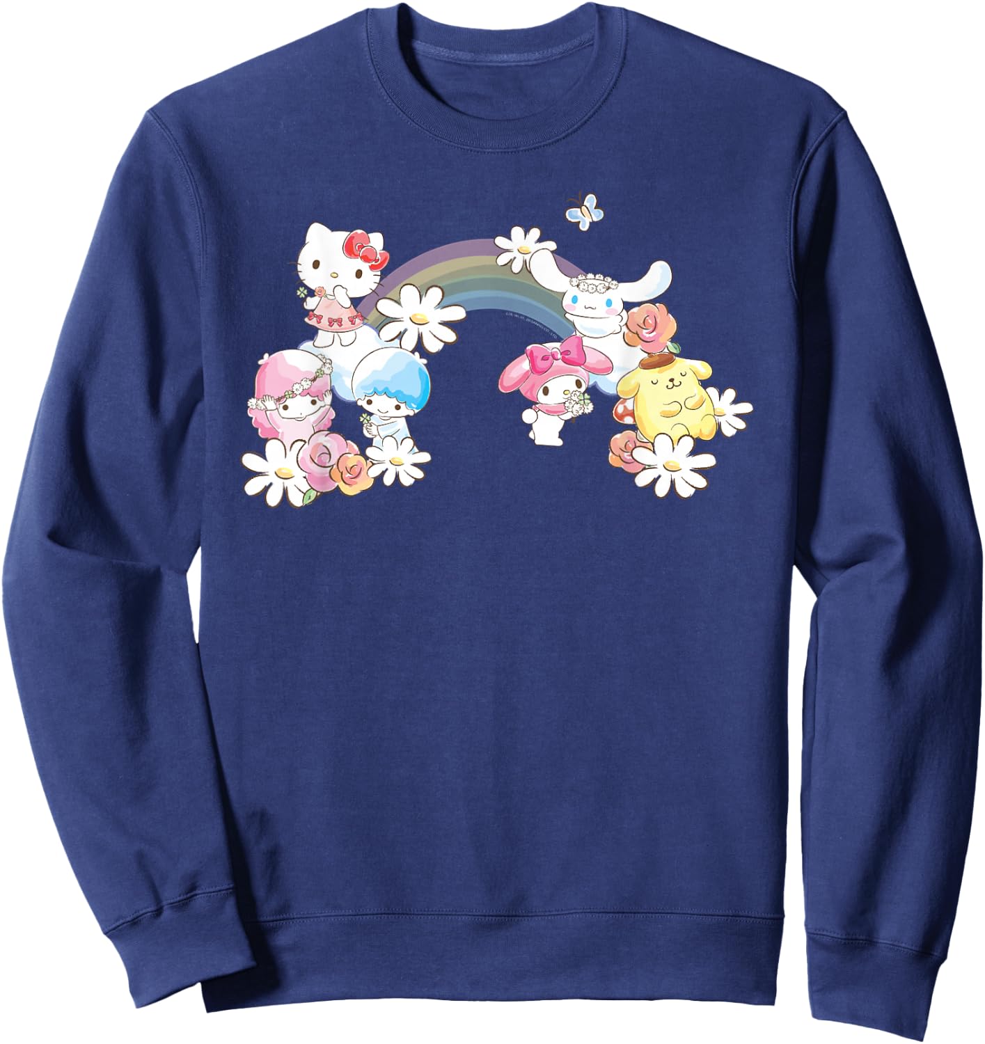 Sanrio Spring Hello Kitty Little Twin Stars My Melody Purin Sweatshirt - Sweatshirt | Navy
