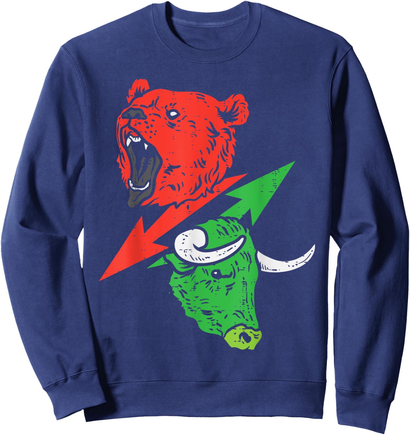 Bear And Bull Bearish Bullish Stocks Crypto Trading Trader Sweatshirt - Sweatshirt | Navy