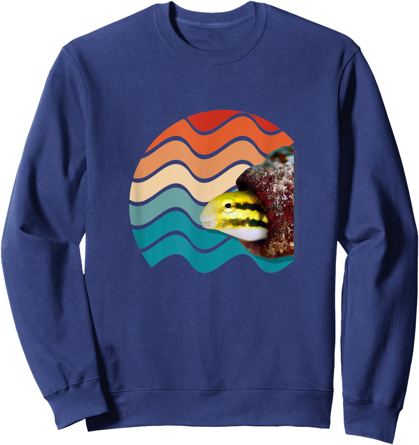 Striped Blenny And Striped Fang Blenn Retro Men Women Kids Sweatshirt - Sweatshirt | Navy