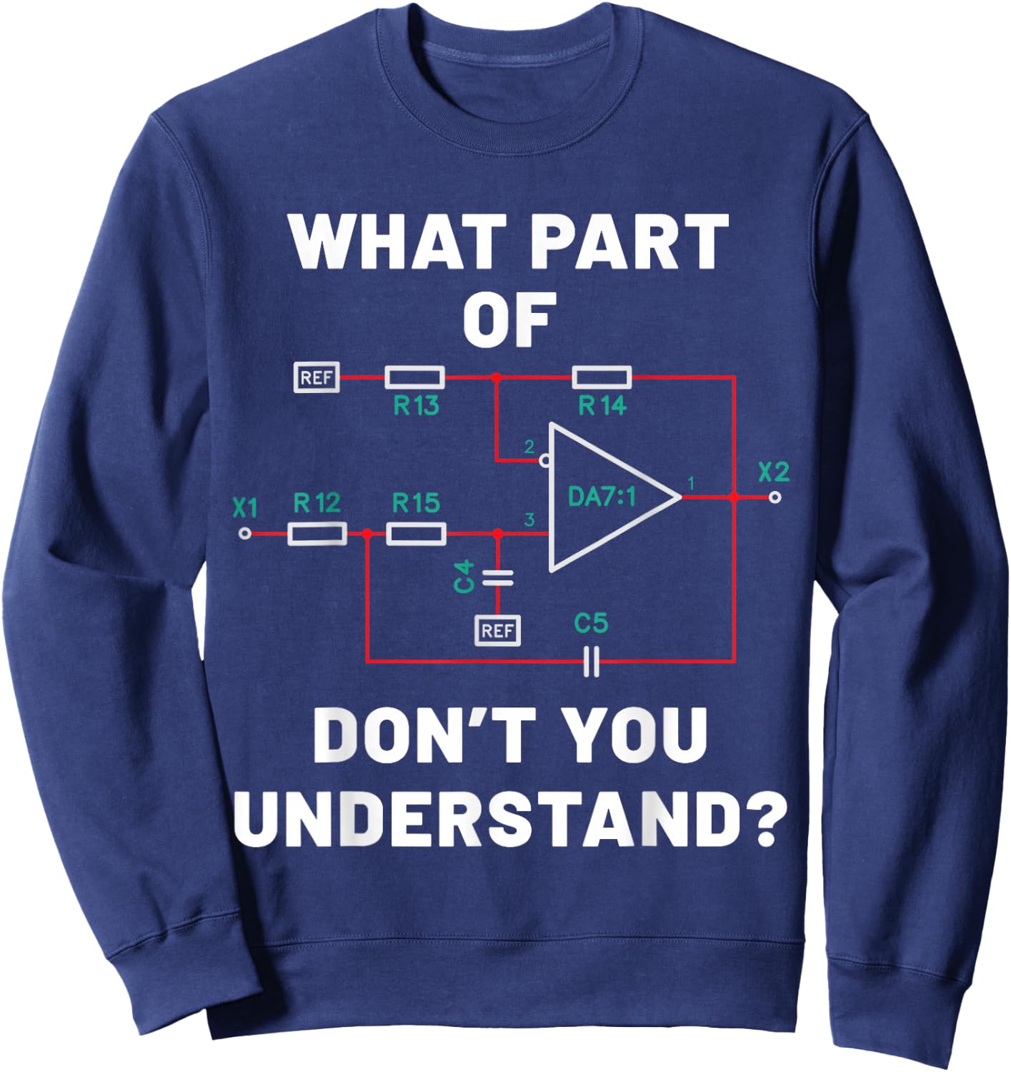 Electronic diagram Electrical engineer funny Gift Sweatshirt - Sweatshirt | Navy