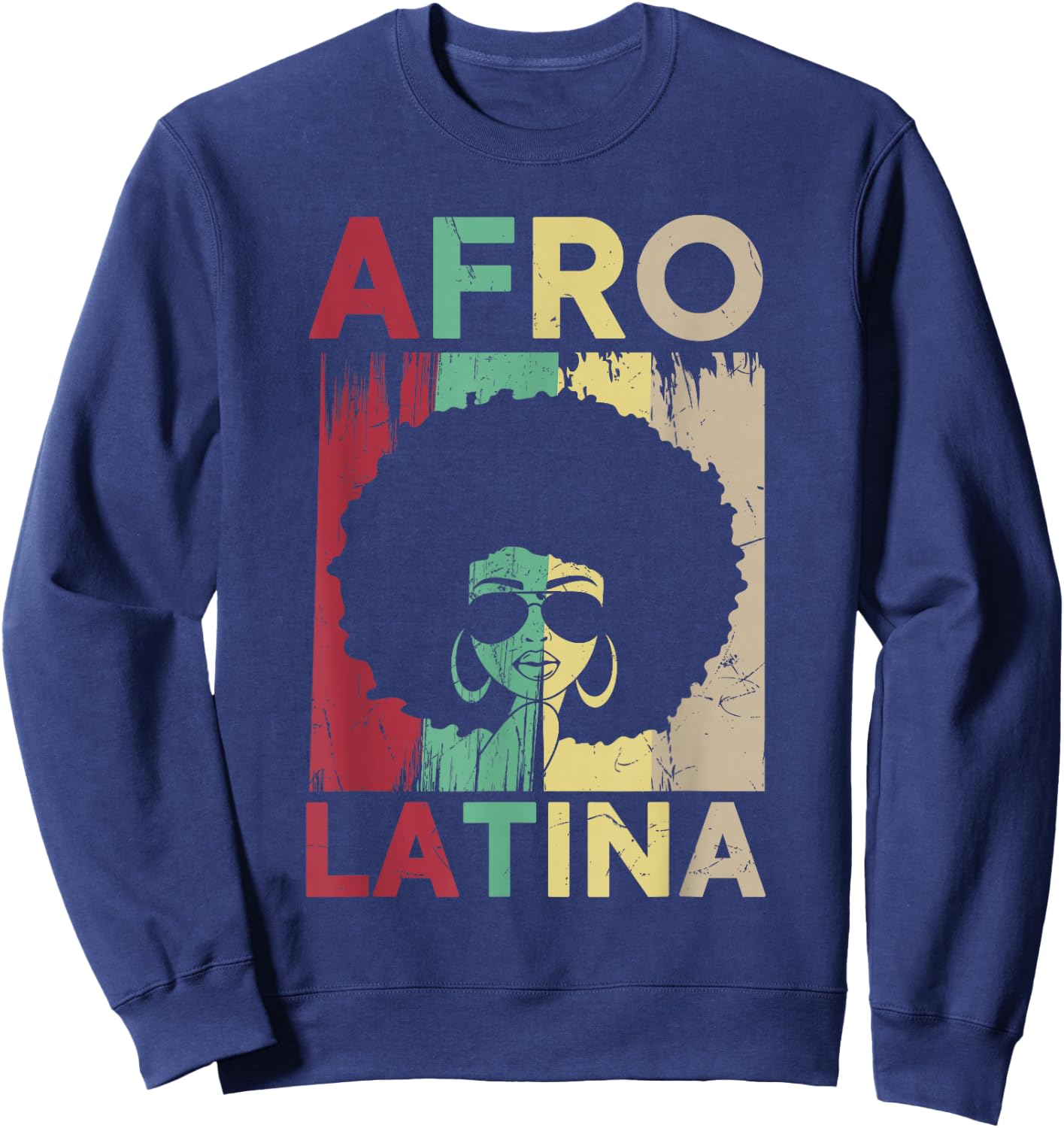 Afro Latina and Proud Shirt, Black Latinx Pride Sweatshirt - Sweatshirt | Navy