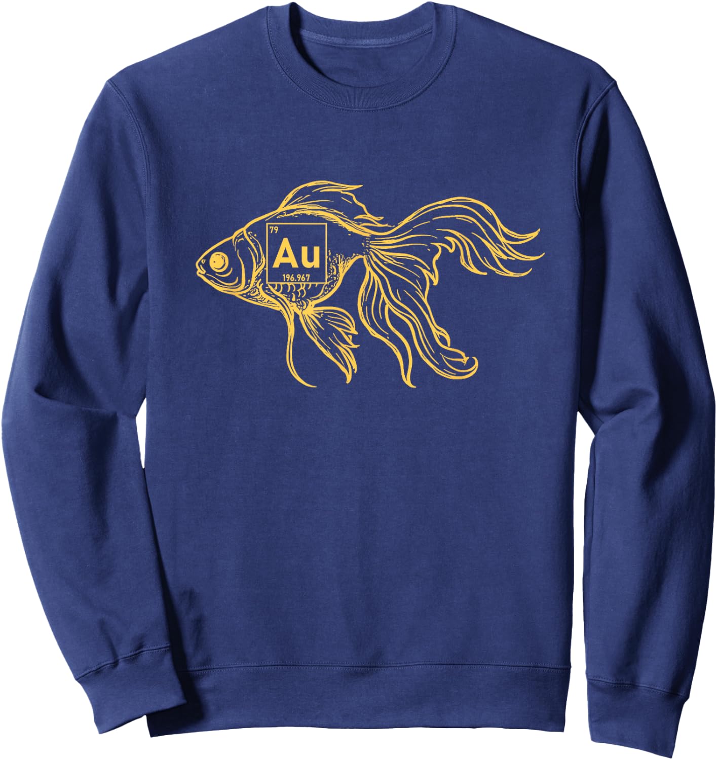 Science Teacher Chemistry Scientist Periodic Goldfish Sweatshirt - Sweatshirt | Navy