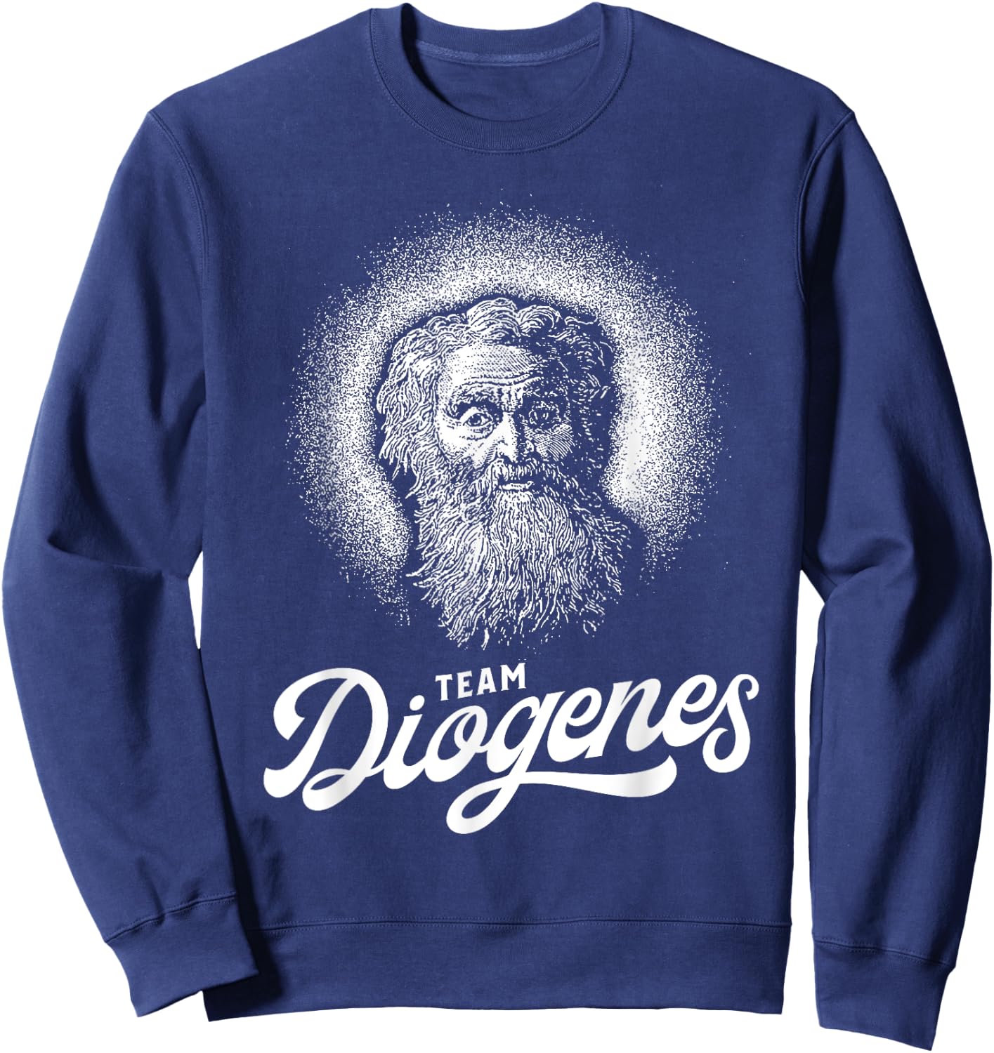 Team Diogenes - Philosopher Retro Portrait Sweatshirt - Sweatshirt | Navy