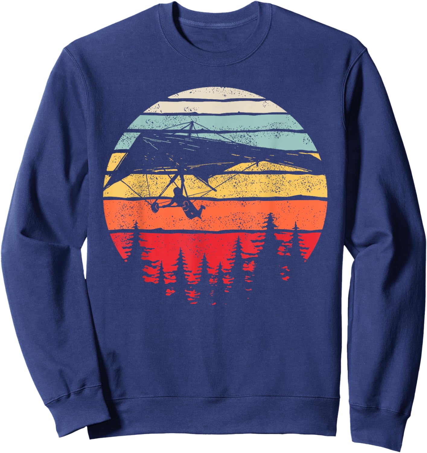 Vintage Retro Hang Gliding Shirt Hang Glider Gift Sweatshirt - Sweatshirt | Navy