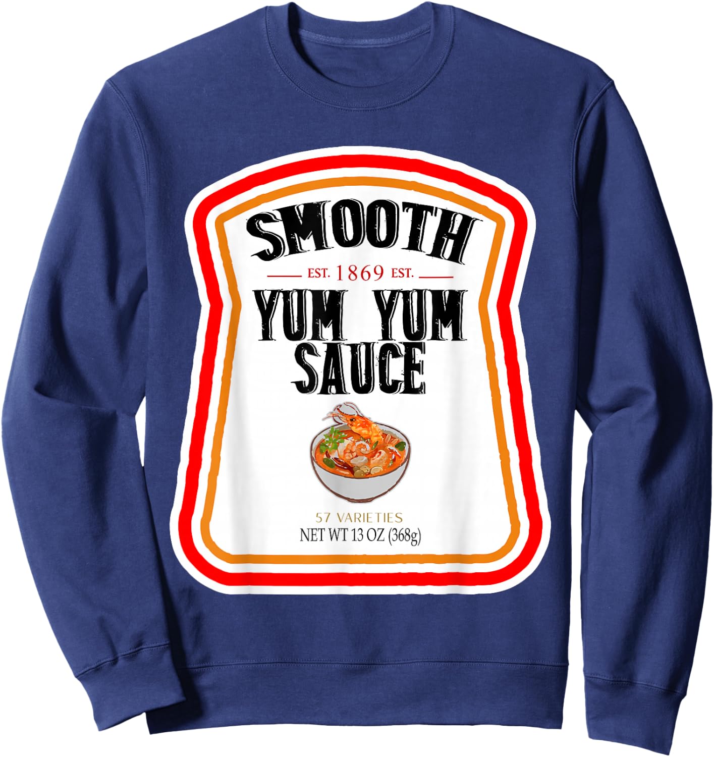 Smooth Yumyum Bottle Label Halloween 2024 Couples Costume Sweatshirt - Sweatshirt | Navy