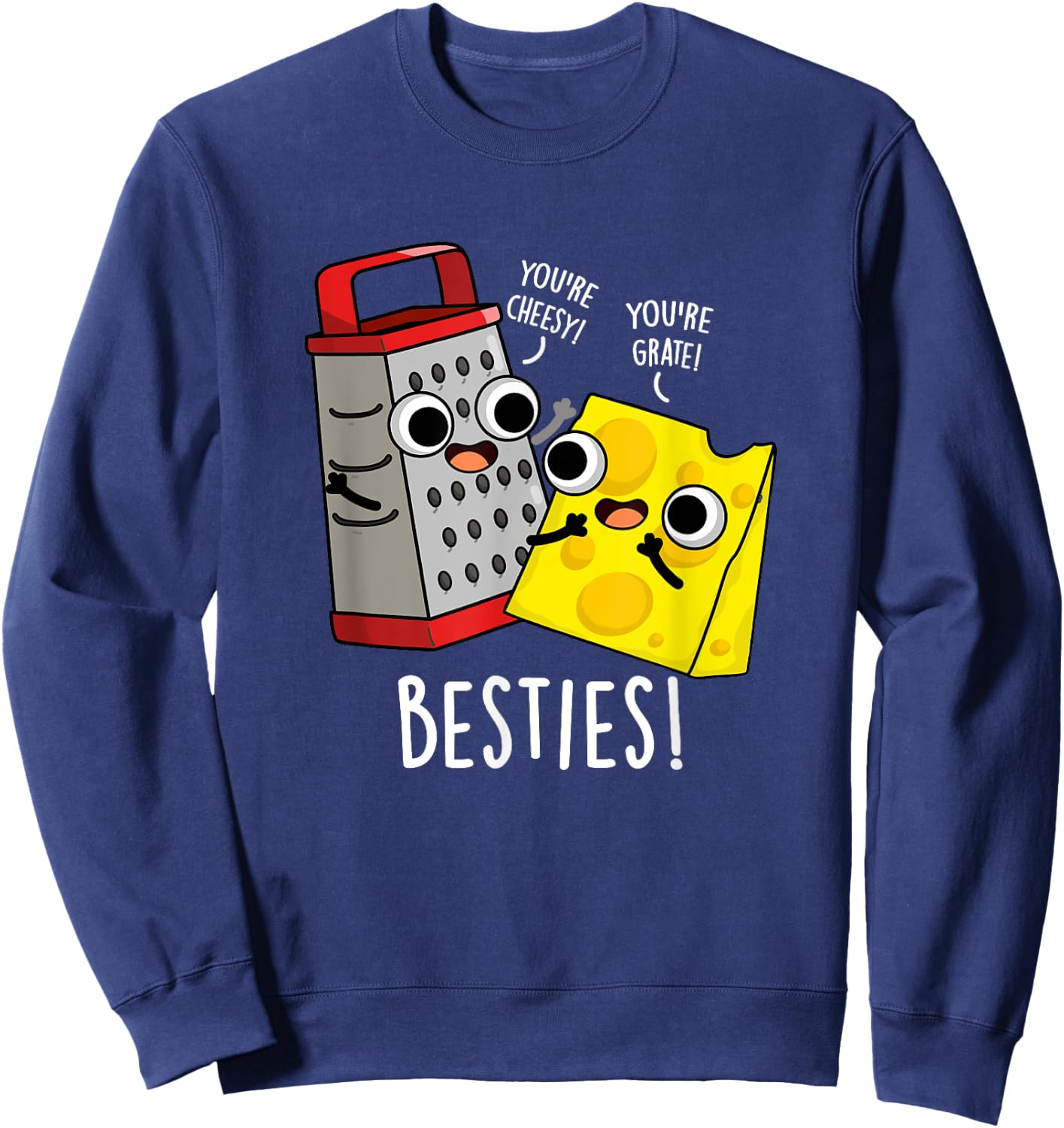 Besties Funny Best Friend Pun Sweatshirt - Sweatshirt | Navy