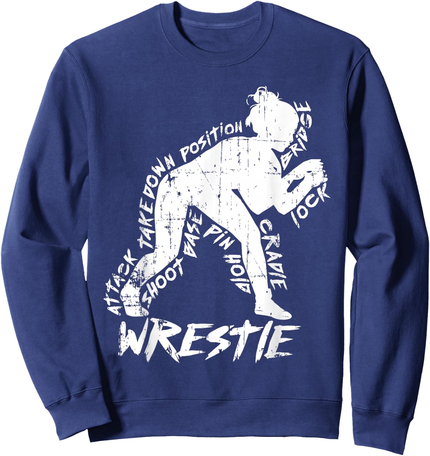 High School Wrestling Mom Dad Gift Girls Wrestling Sweatshirt - Sweatshirt | Navy