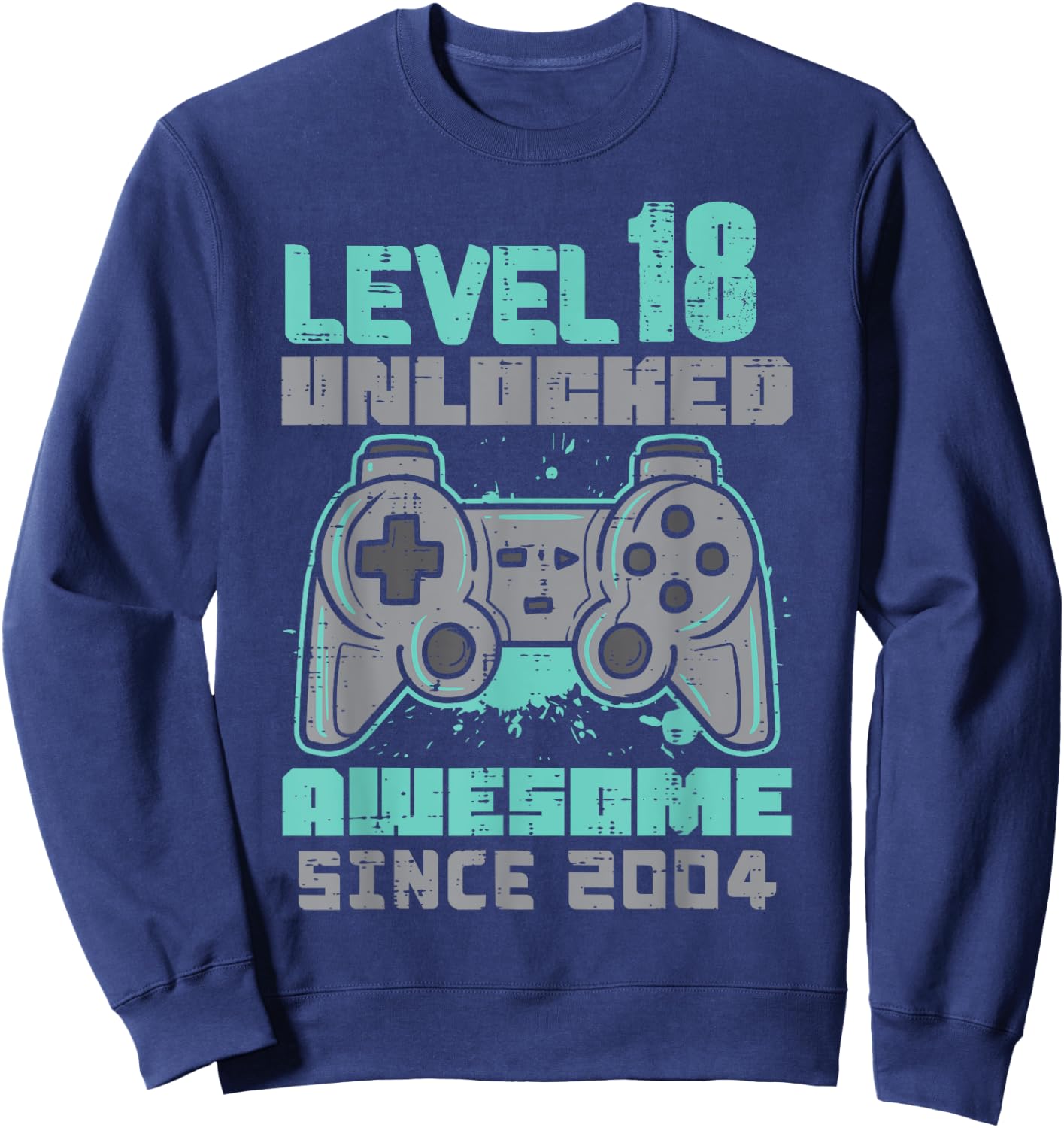 Level 18 Unlocked Born In 2001 Gamer 18th Birthday Him Men Sweatshirt - Sweatshirt | Navy