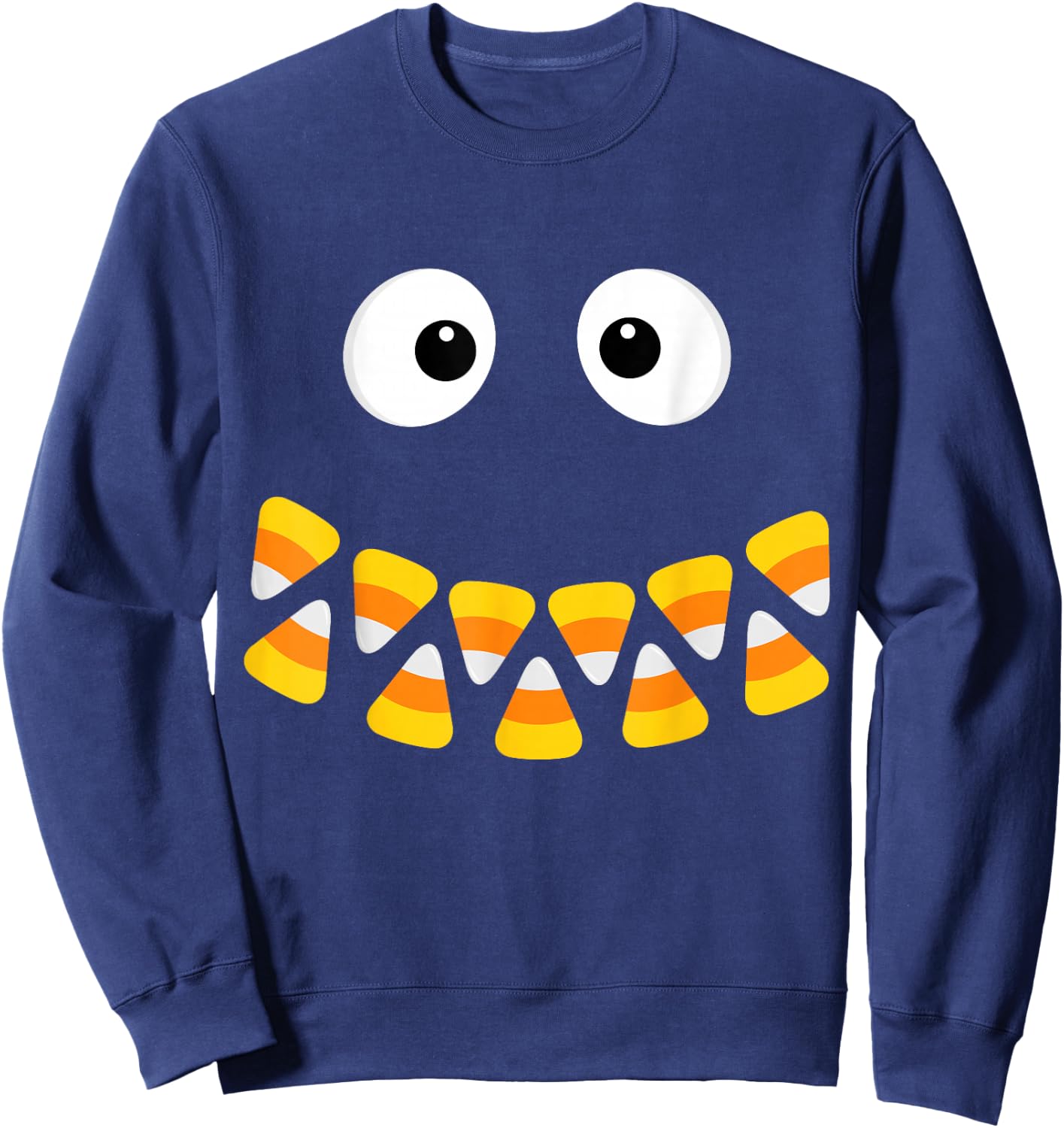 Cute Candy Corn Face For Halloween Costume Sweatshirt - Sweatshirt | Navy