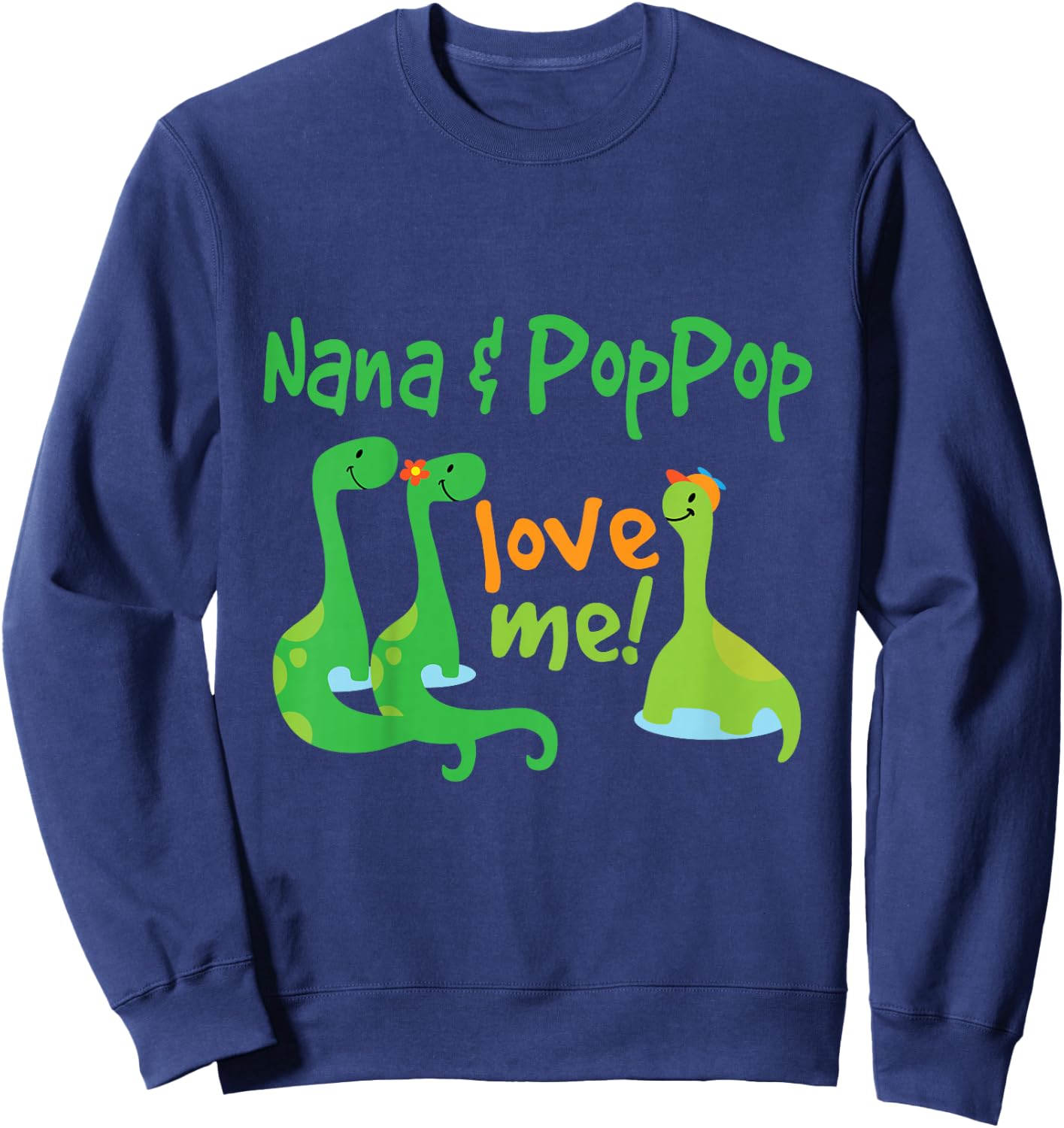 Kids Nana and PopPop Love Me Grandson Dinosaur Sweatshirt - Sweatshirt | Navy