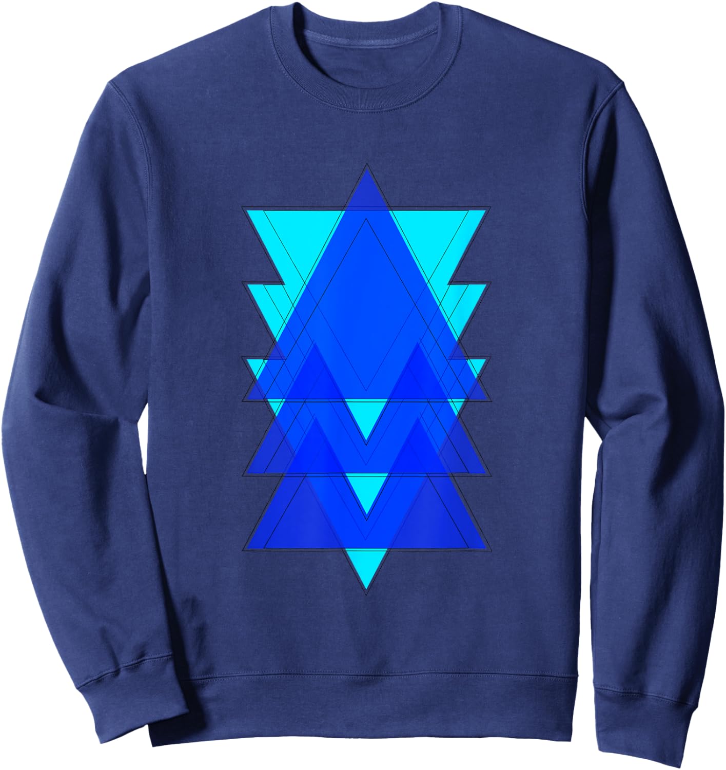 Triangle Pattern Design Sweatshirt - Sweatshirt | Navy