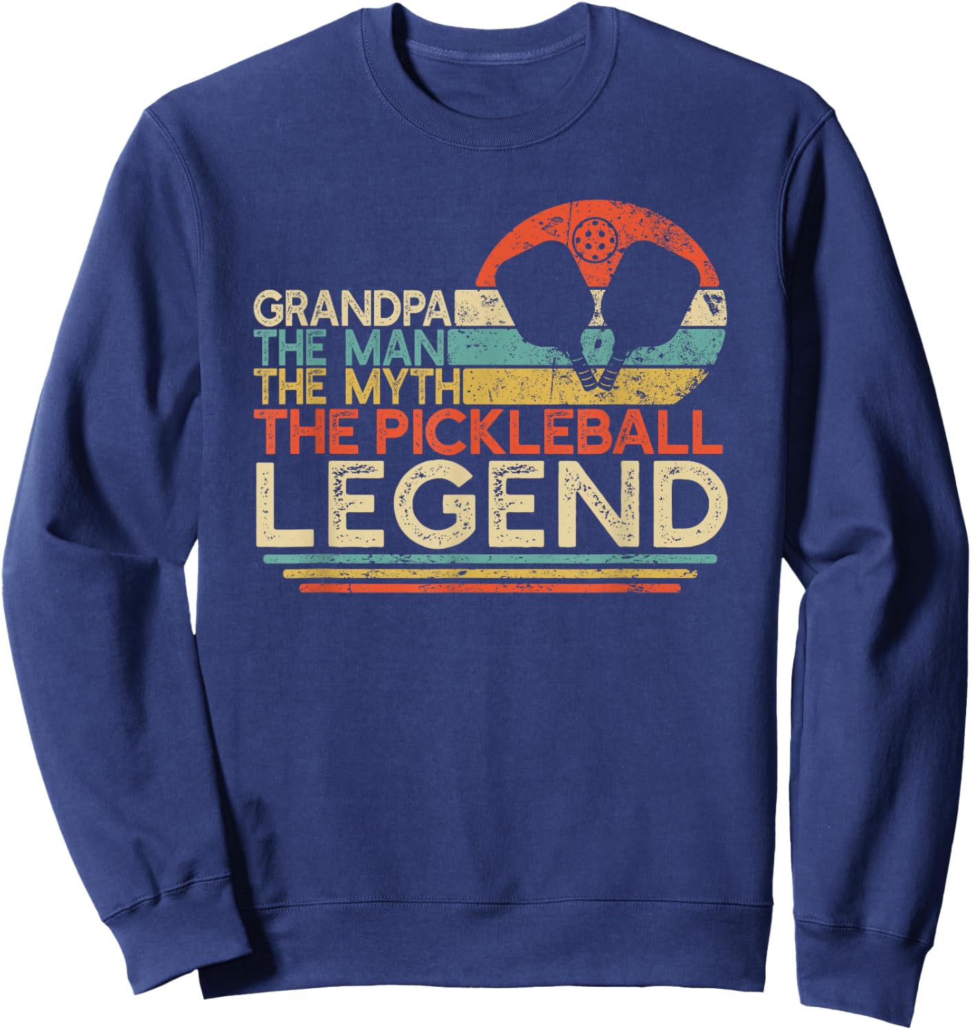 Vintage Pickleball Grandpa The Man The Myth The Legend Sweatshirt - Sweatshirt | Navy