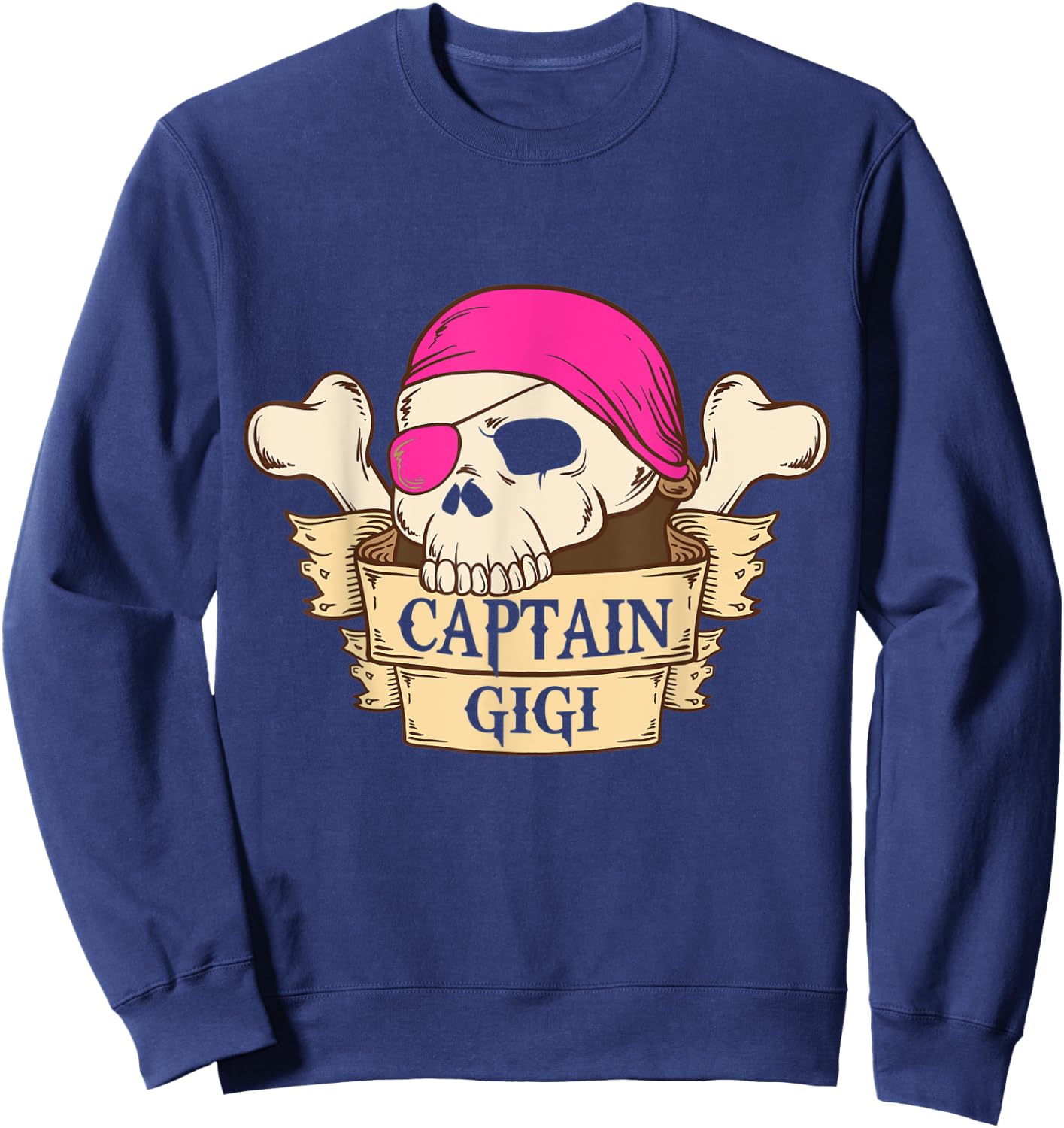 Captain Gigi Pirate Halloween Grandma Gift Sweatshirt - Sweatshirt | Navy