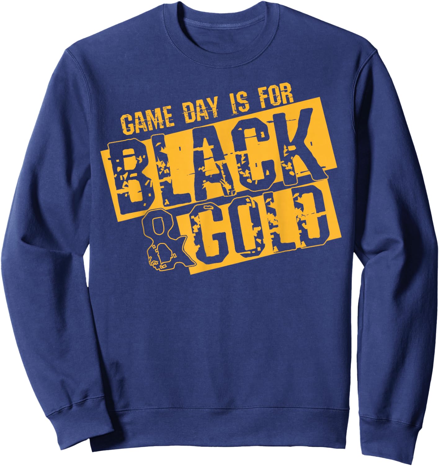 Black Gold Game Day Group Shirt for High School Football Sweatshirt - Sweatshirt | Navy