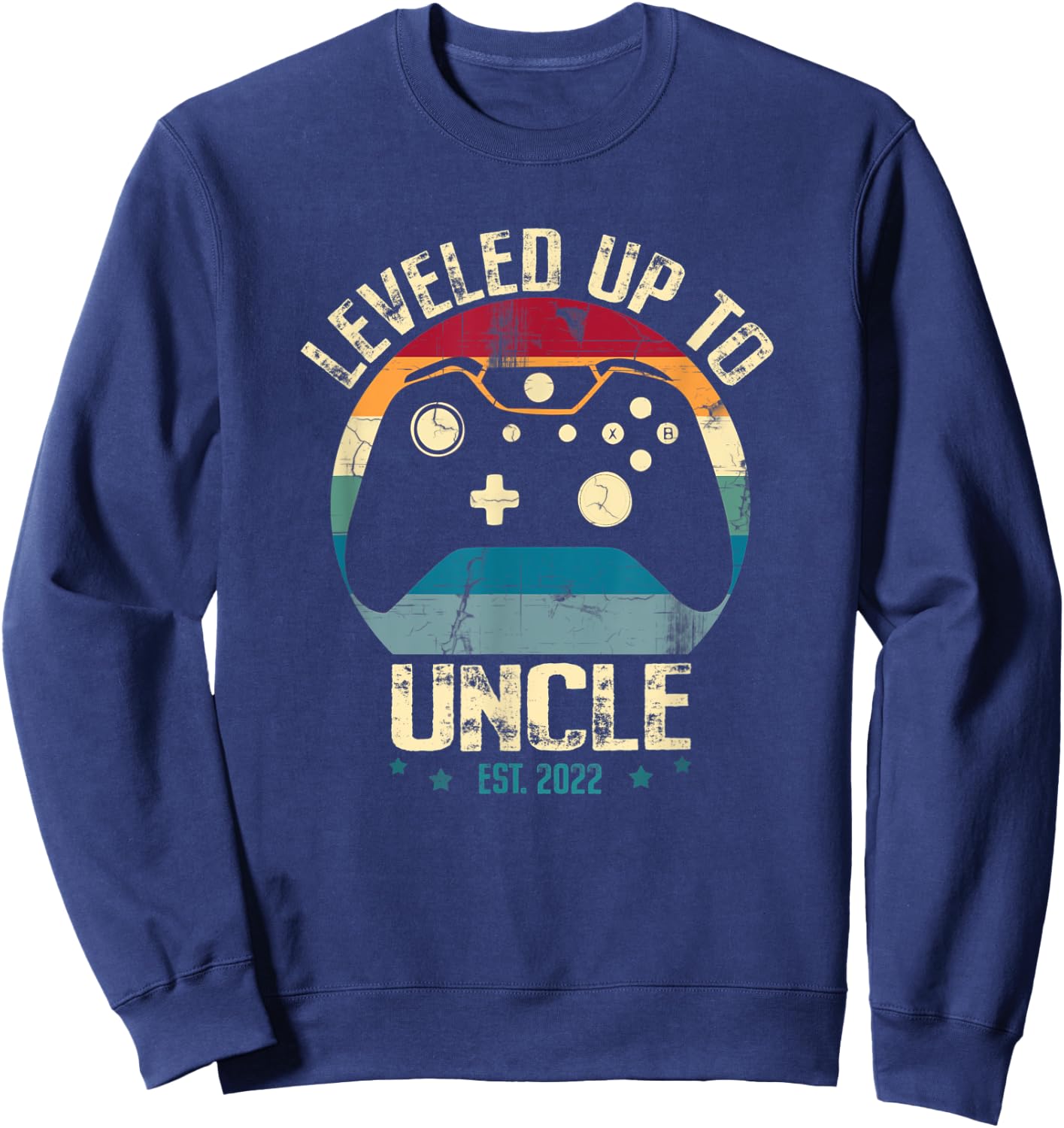 I Leveled Up To Uncle Pregnancy Announcement Uncle Gamer Sweatshirt - Sweatshirt | Navy