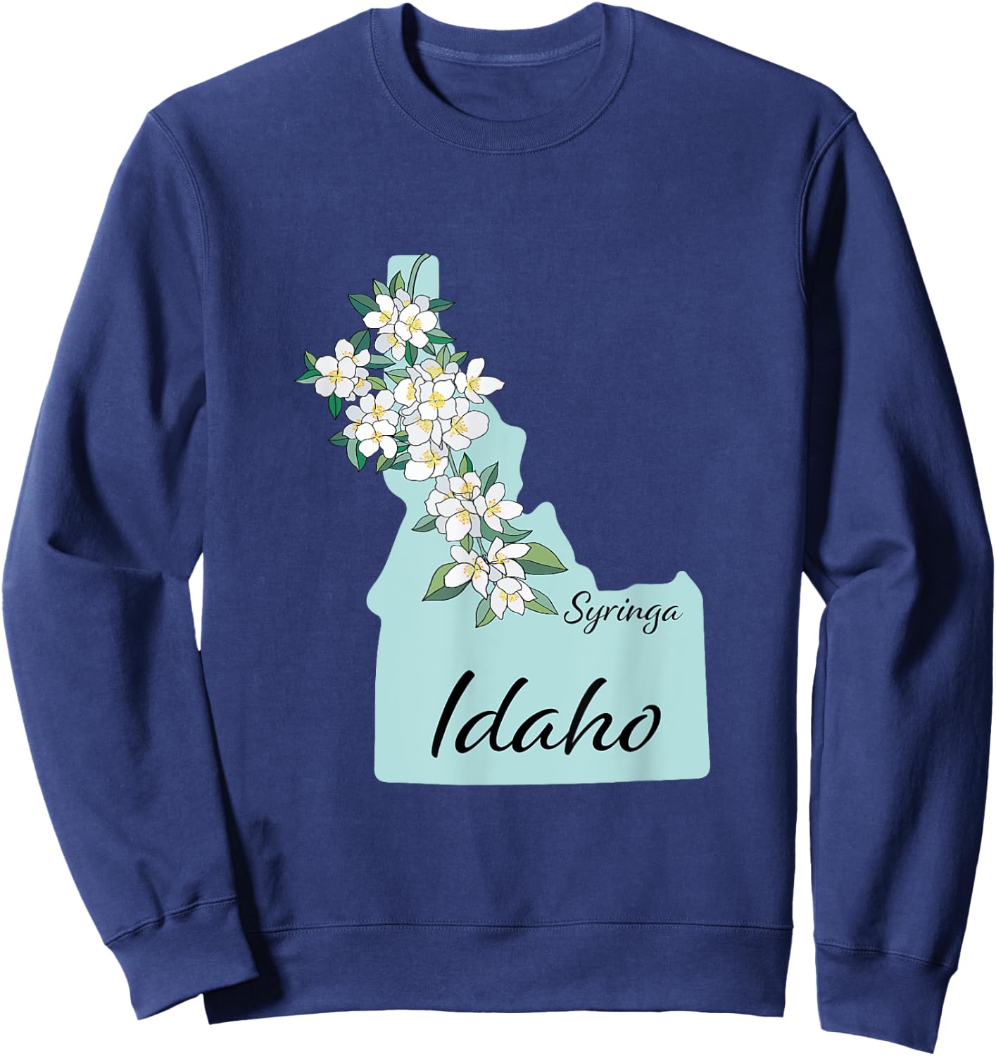 Idaho Flower Syringa Sweatshirt - Sweatshirt | Navy