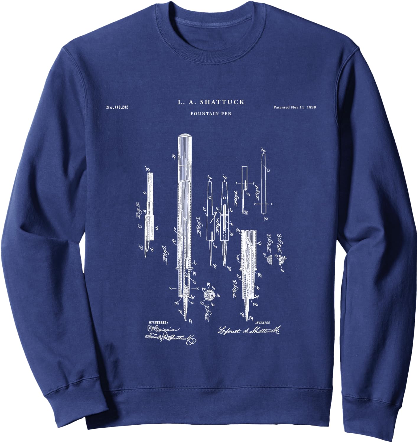 Fountain Pen Patent - Artist Sweatshirt - Sweatshirt | Navy