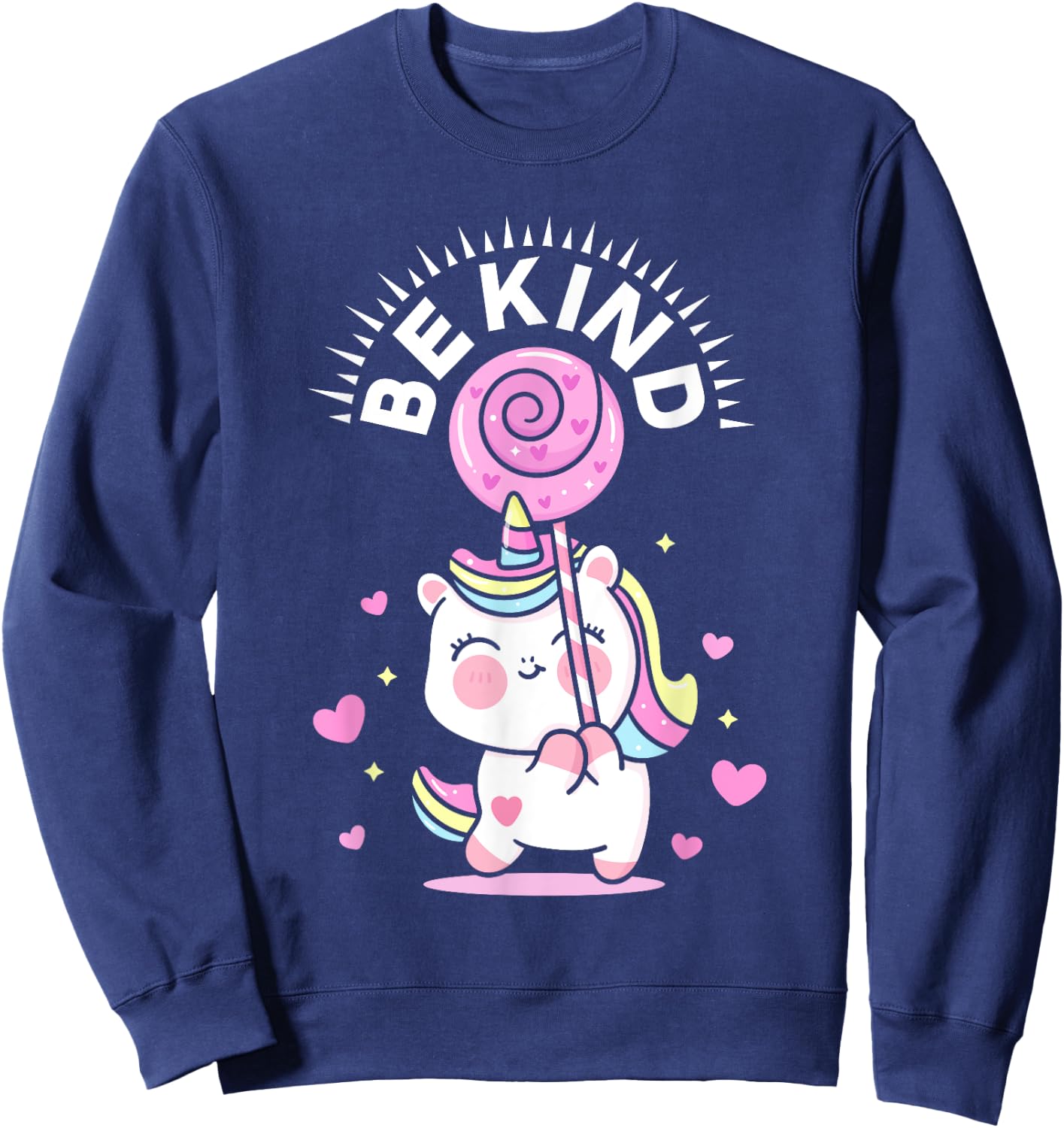 Unicorn Be Kind Kindness Inclusion Diversity Anti-Bullying Sweatshirt - Sweatshirt | Navy