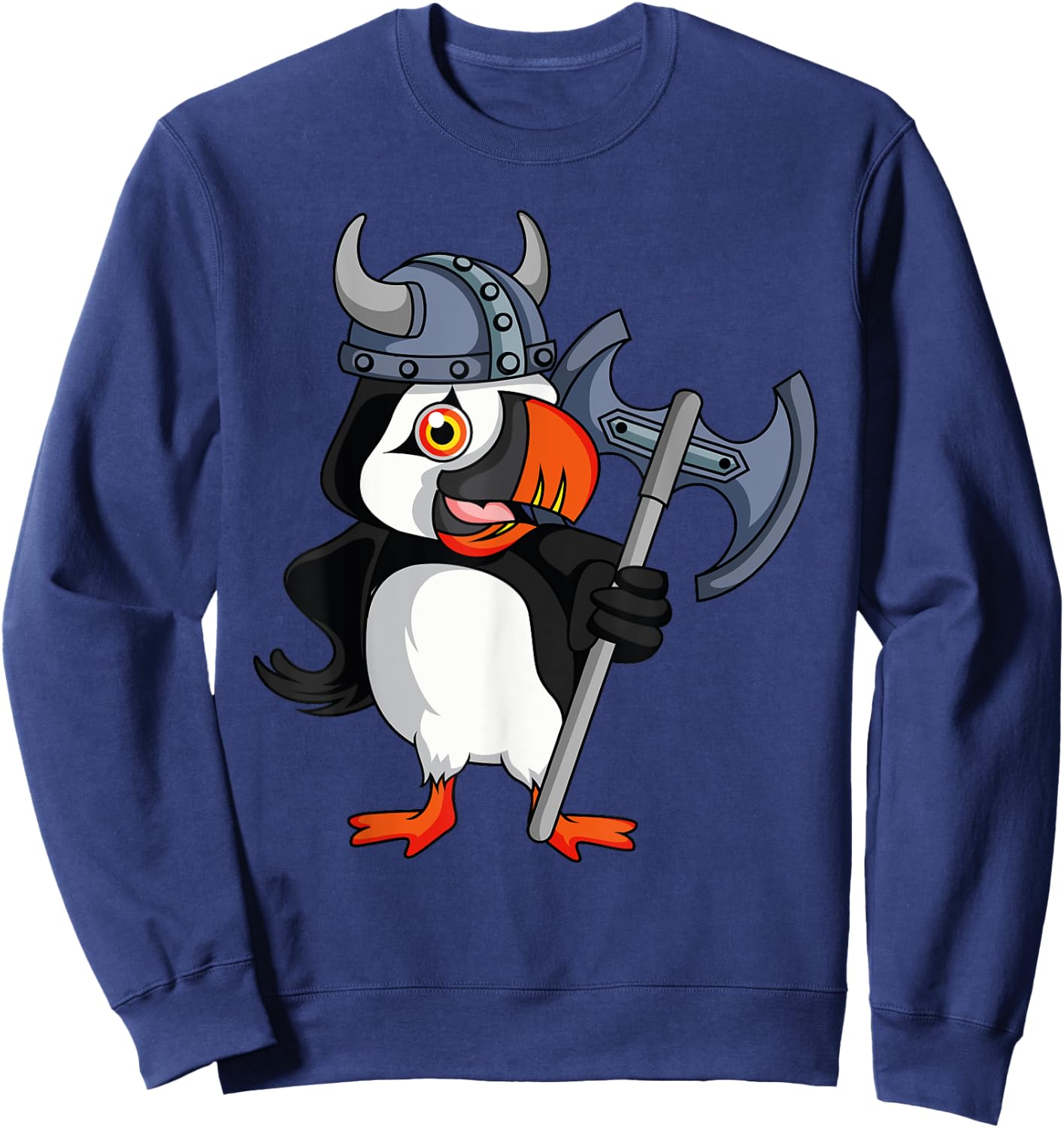 Iceland Puffin Souvenir Viking helmet Sweatshirt - Sweatshirt | Navy