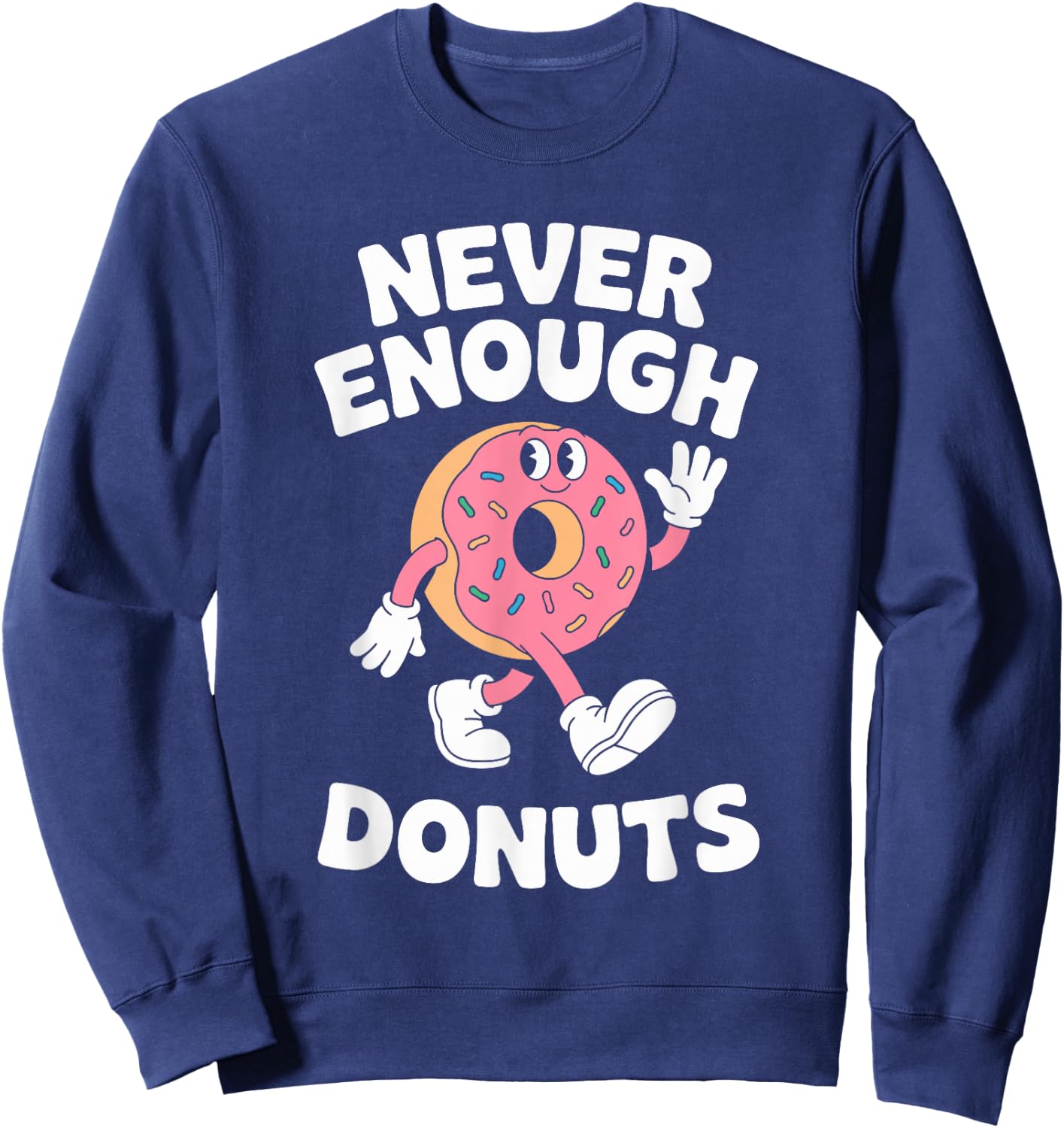 Funny Donut or Donuts Retro Sweatshirt - Sweatshirt | Navy