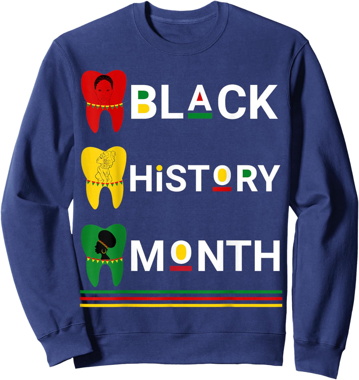 Dental Black History Month Africans Melanin Teeth Girls Kids Sweatshirt - Sweatshirt | Navy