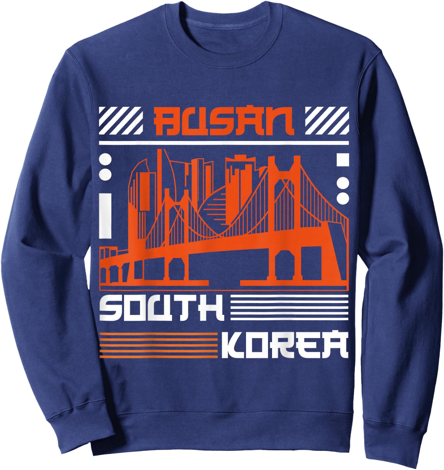 Busan Vacation Holiday South Korea Flag Sweatshirt - Sweatshirt | Navy
