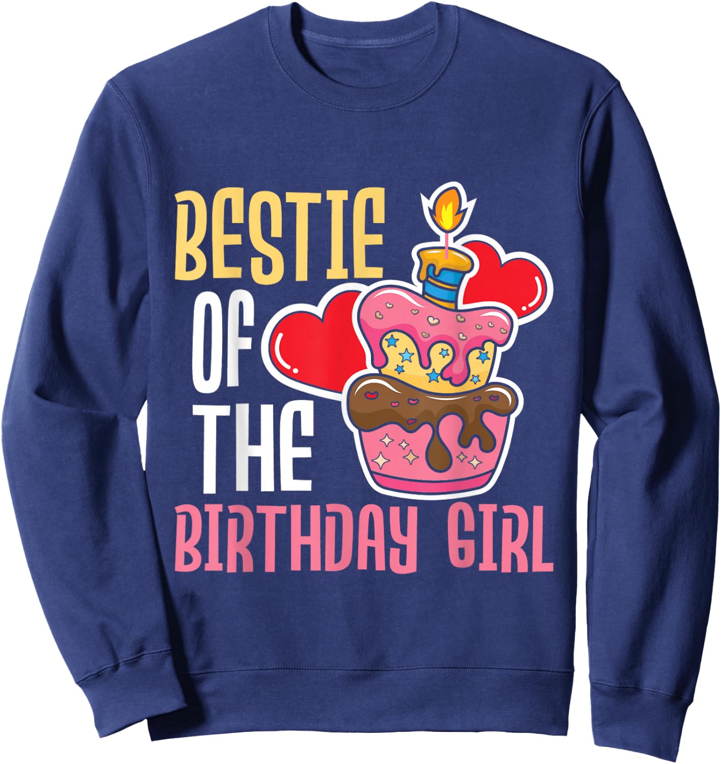 Bestie Of The Birthday Girl - Donut Party Best Friend BFF Sweatshirt - Sweatshirt | Navy