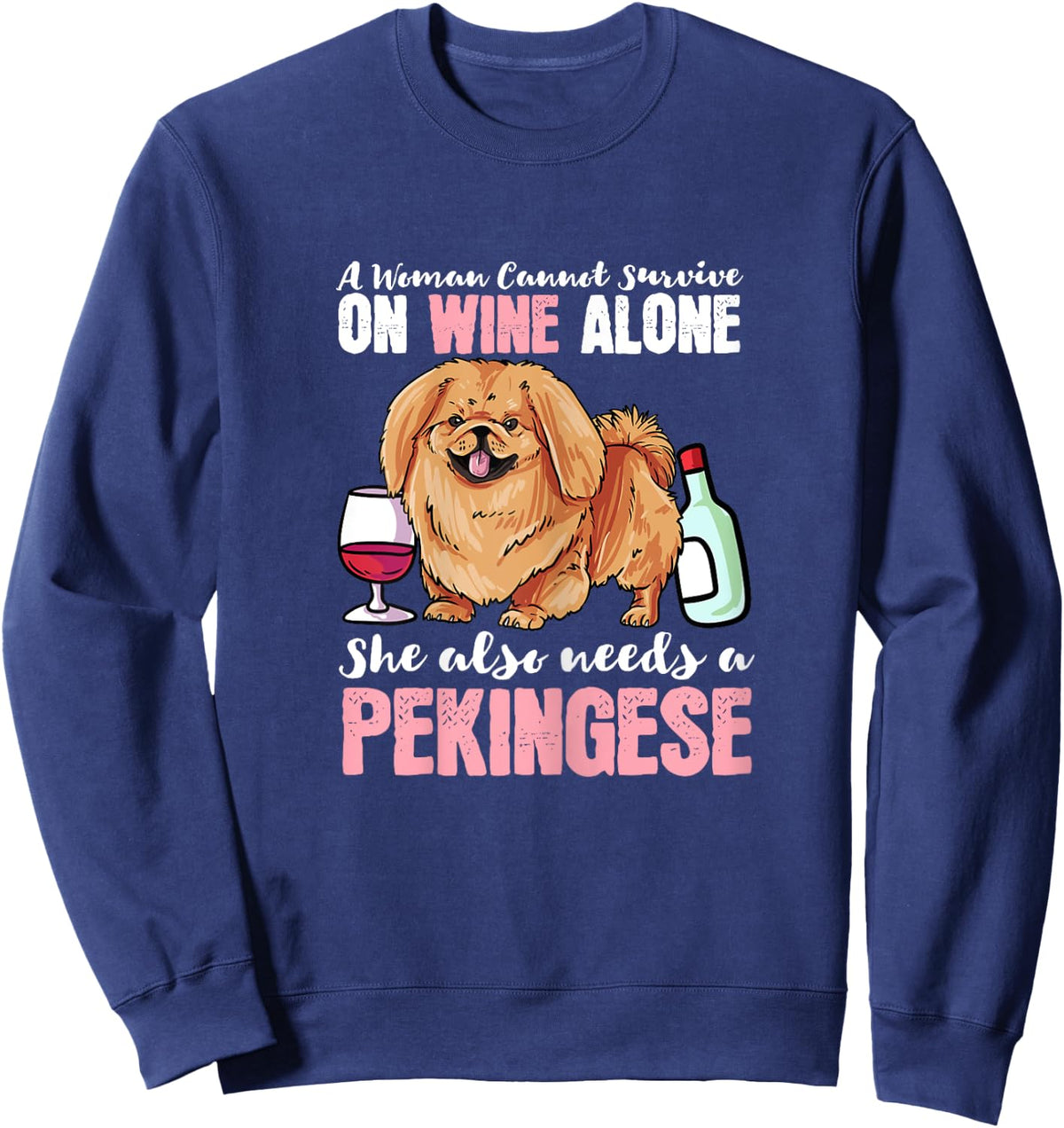 Pekingese Dog Owner Gift - I Love My Pekingese Dog Sweatshirt - Sweatshirt | Navy