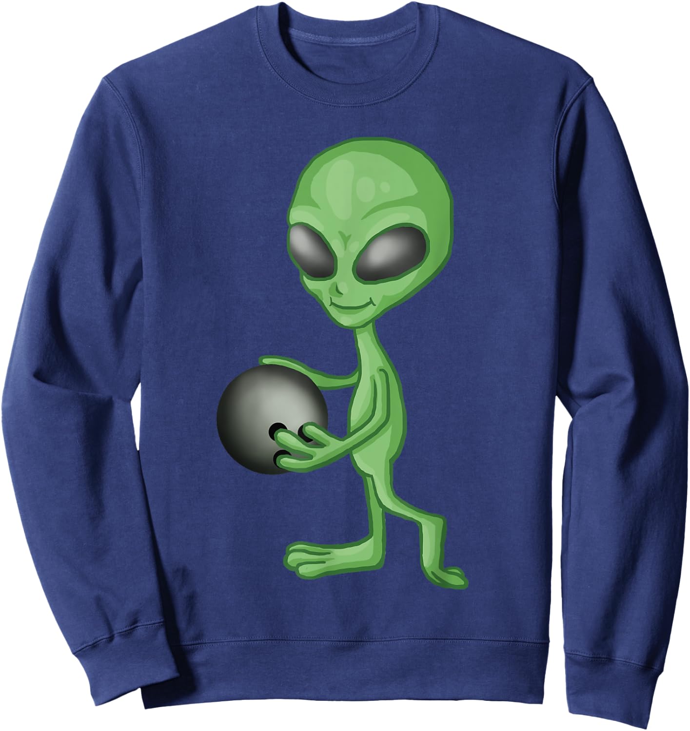 Alien Bowling Funny Bowler Sweatshirt - Sweatshirt | Navy