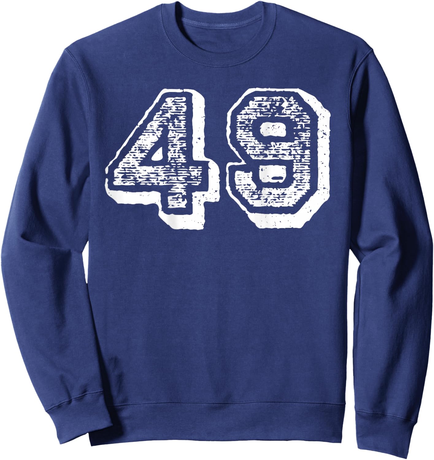 Number 49 Sports Jersey Player #49 Fan BACK PRINT Vintage Sweatshirt - Sweatshirt | Navy