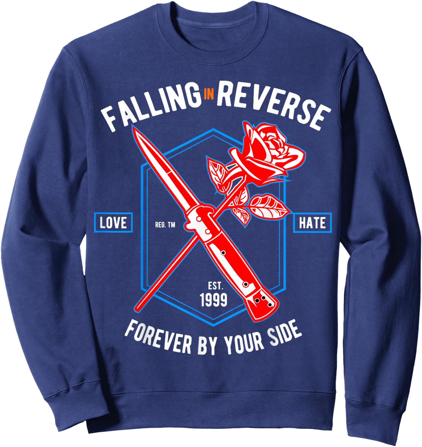 Falling In Reverse Vintage 90s T Shirt Forever By Your Side Sweatshirt - Sweatshirt | Navy