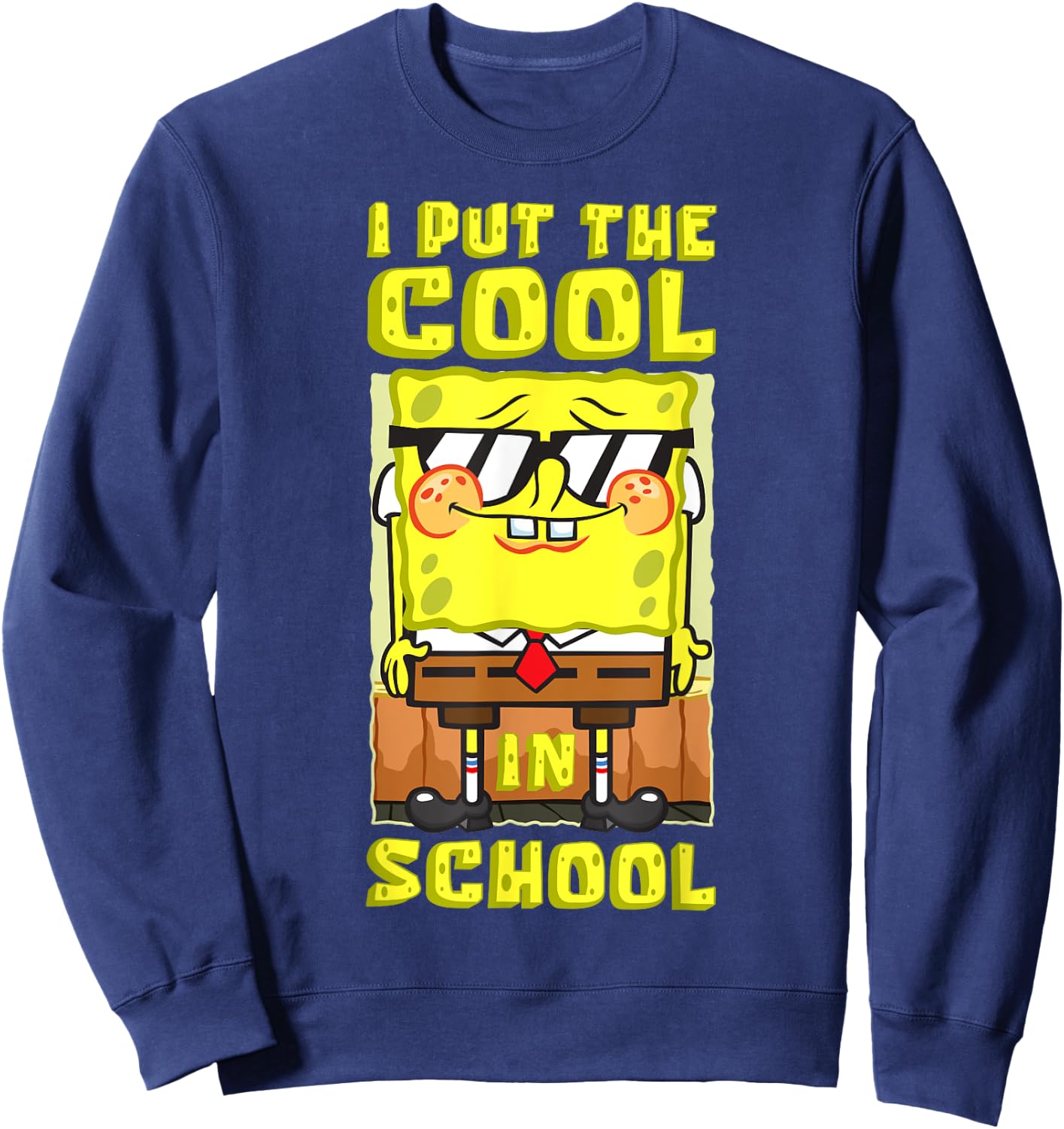 Mademark x SpongeBob SquarePants - SpongeBob Back To School I Put The Cool In School Boys Gift Sweatshirt - Sweatshirt | Navy