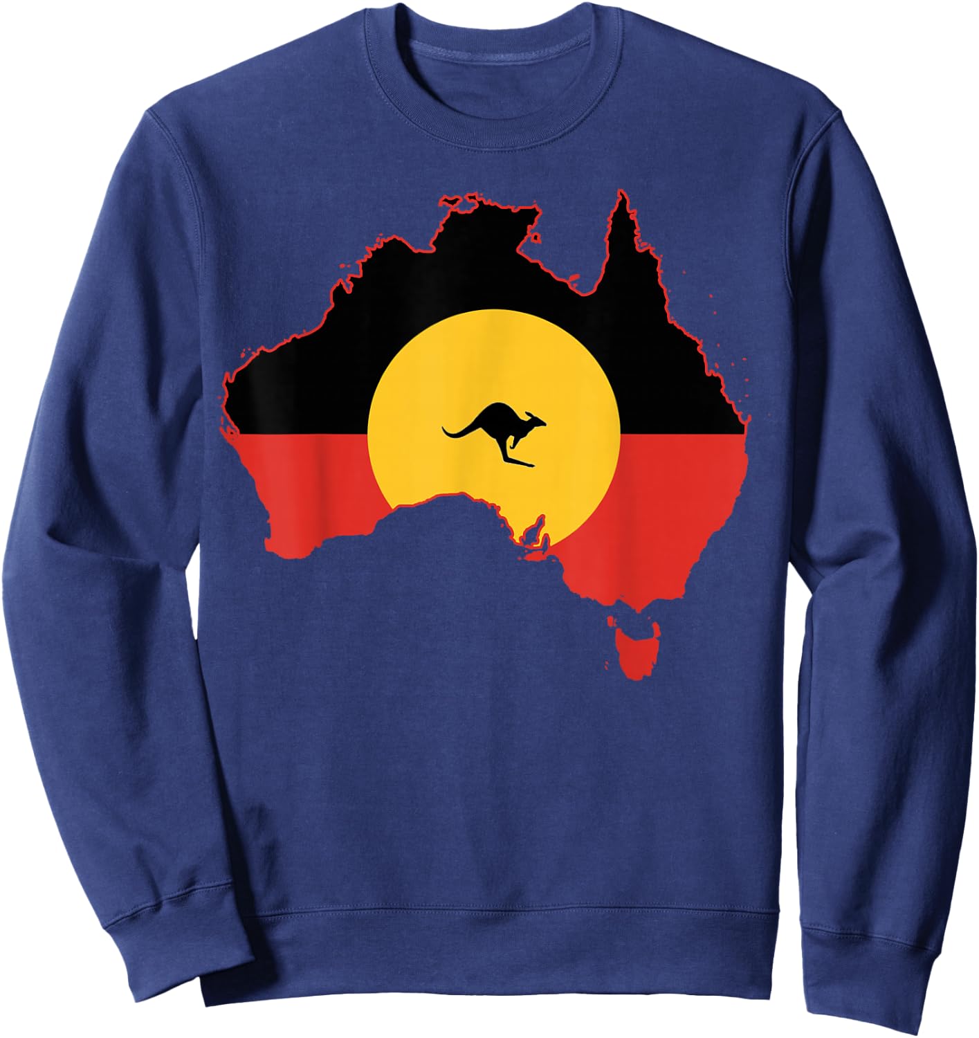 Aboriginal Flag T Shirt Australia Flag Gift Aussie Sweatshirt - Sweatshirt | Navy