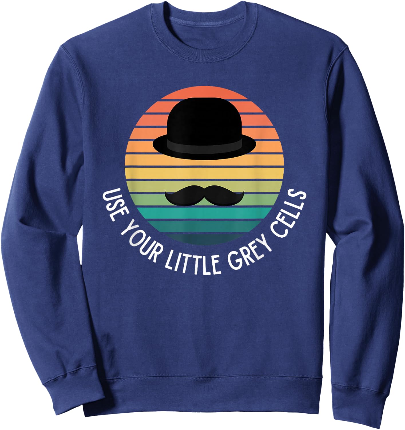 ELDA DESIGN Poirot Use Your Little Grey Cells - -Kids, Black, Small Sweatshirt - Sweatshirt | Navy
