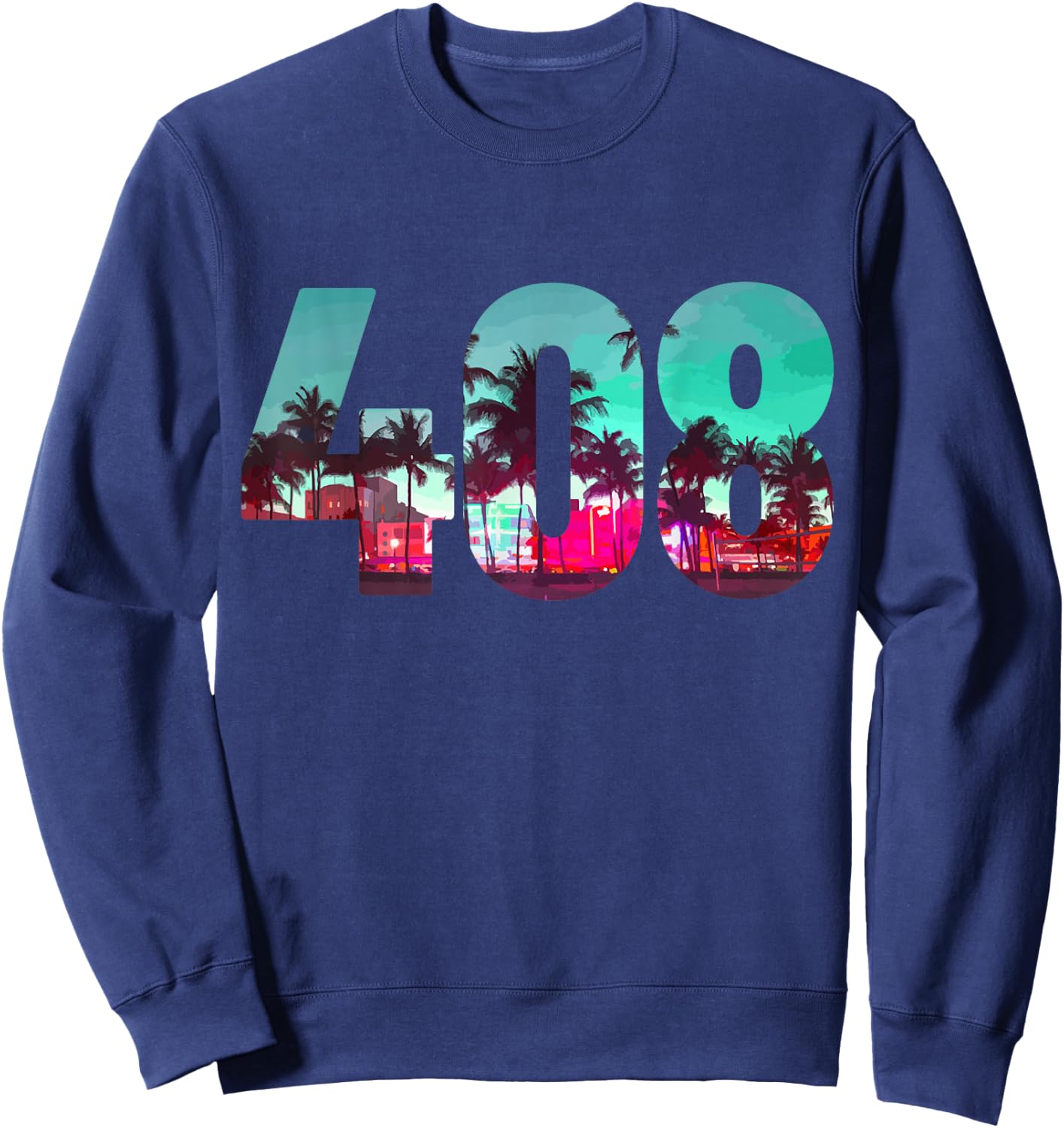 San Jose California Area Code 408 Vintage Retro Sweatshirt - Sweatshirt | Navy
