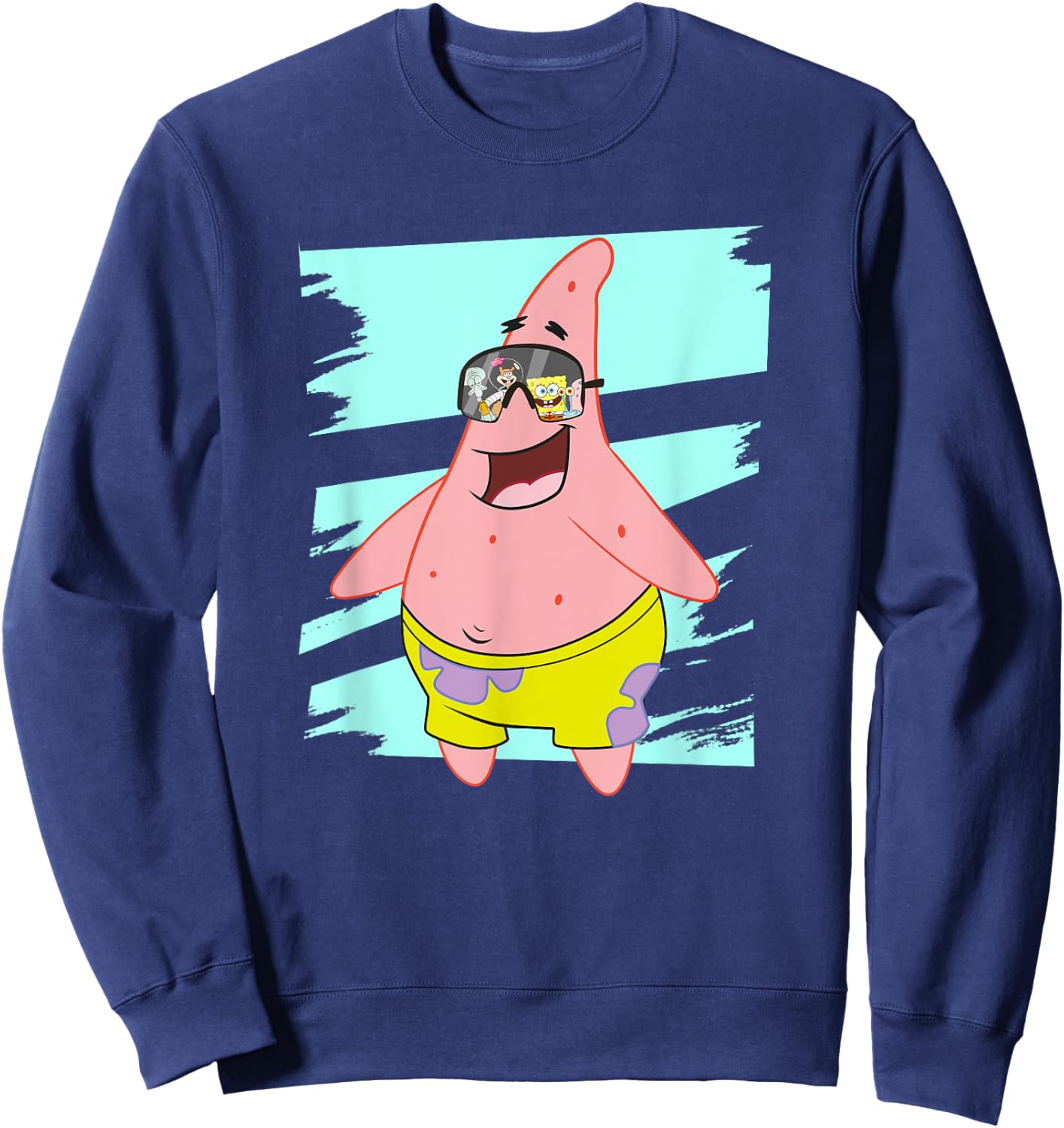 Mademark x SpongeBob SquarePants - Patrick Star - Reflection in Sunglasses Sweatshirt - Sweatshirt | Navy