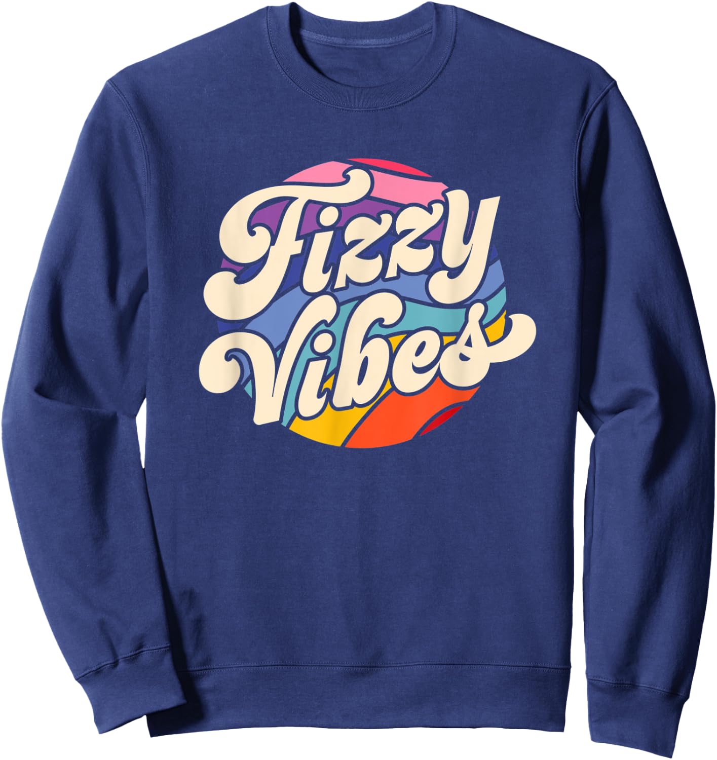 Fizzy Vibes - 70s Inspired Boho Hippie Sweatshirt - Sweatshirt | Navy