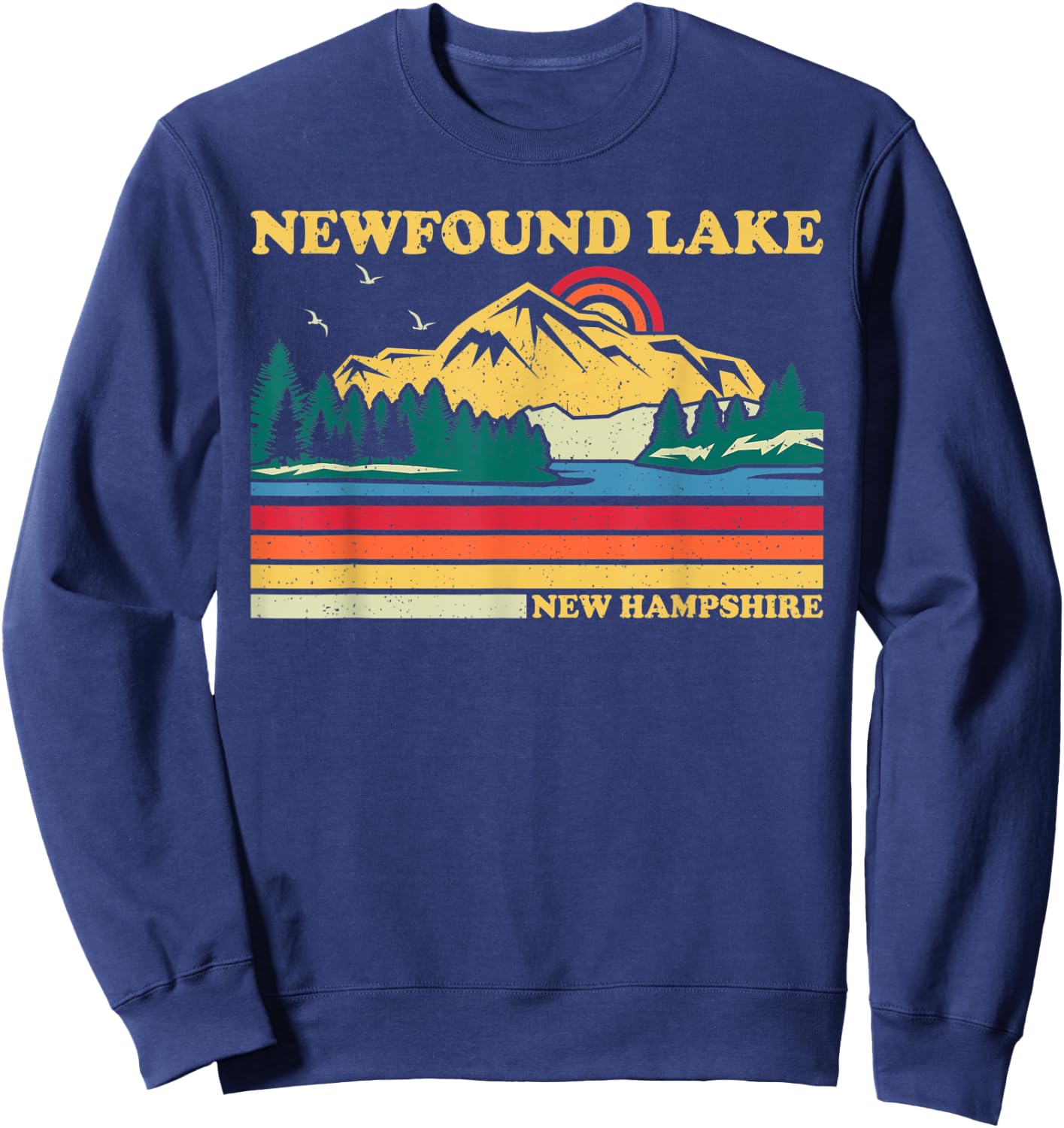 Vintage Retro Family Vacation New Hampshire Newfound Lake Sweatshirt - Sweatshirt | Navy