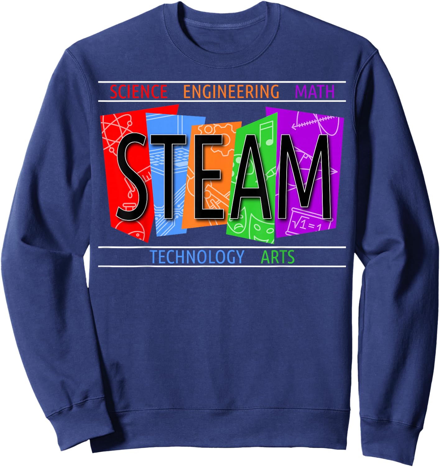 Steam Shirt Colourful Science and Technology Sweatshirt - Sweatshirt | Navy