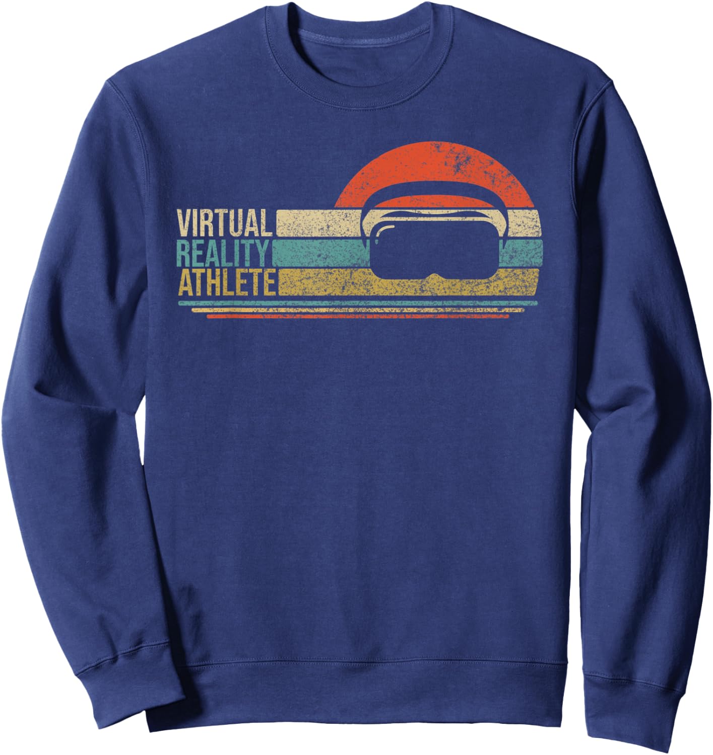 Virtual Reality Athlete VR Vintage Retro Video Gamer Gaming Sweatshirt - Sweatshirt | Navy