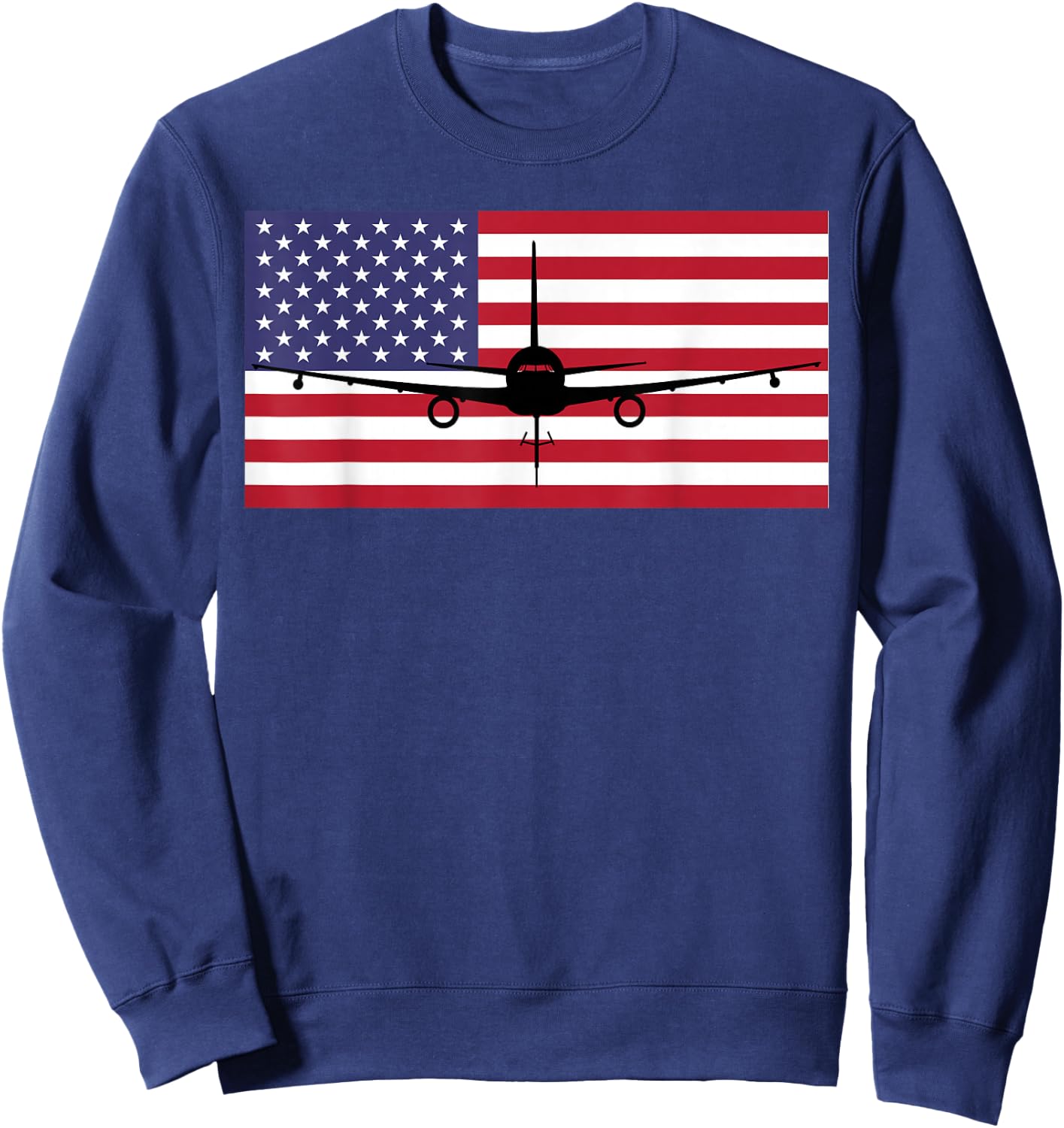 KC46 Pegasus Air Force Pilot- American Flag Funny Aviation Sweatshirt - Sweatshirt | Navy