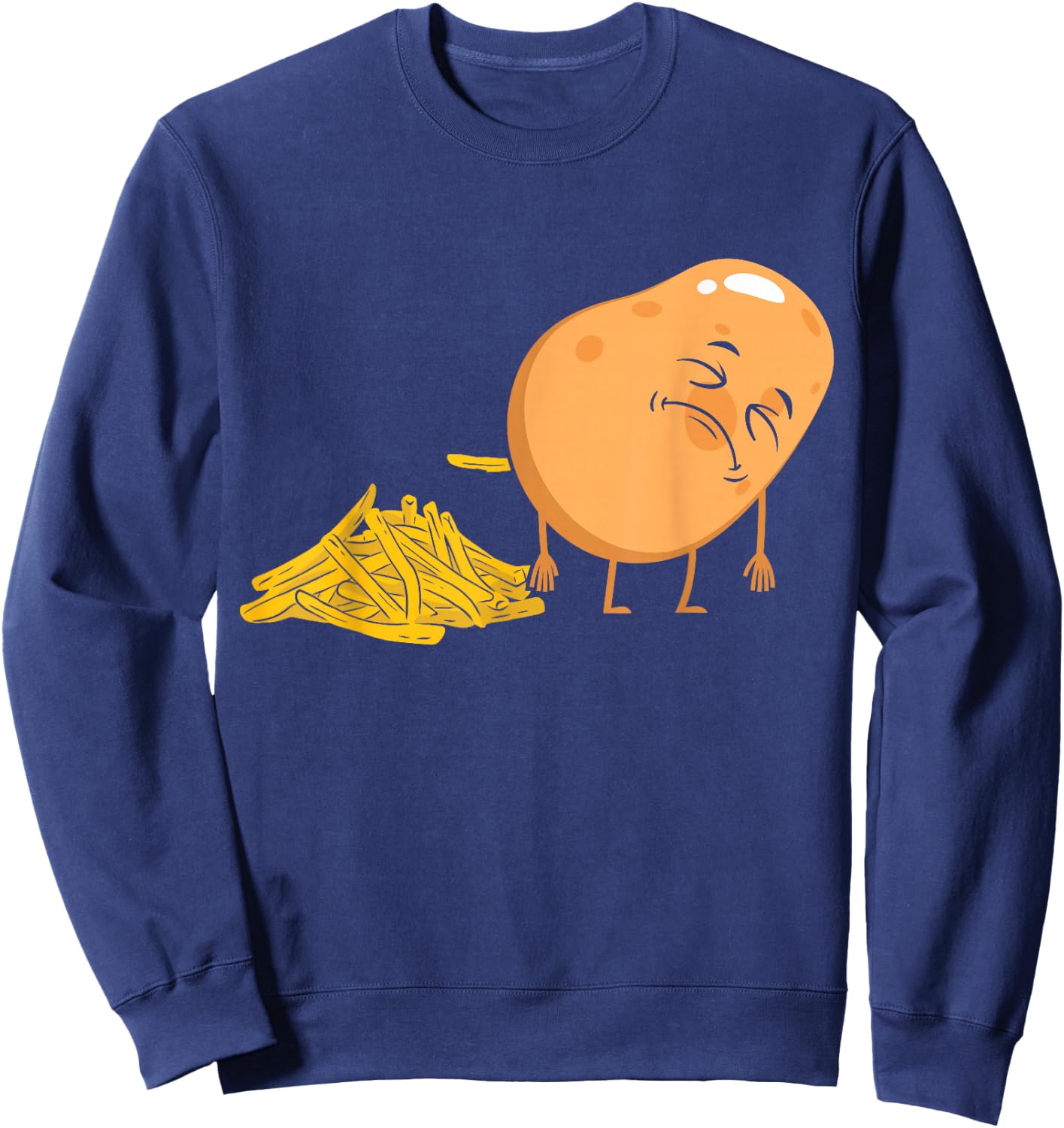 Pooping Potato French Friens Potato Lover Tater Tots Sweatshirt - Sweatshirt | Navy