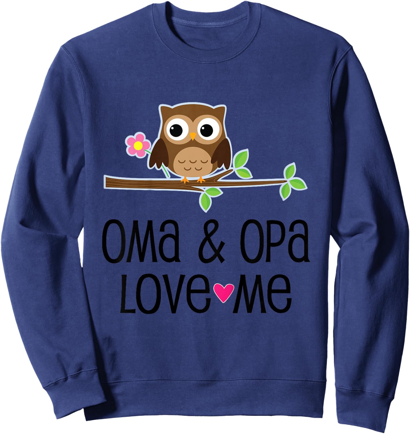 Kids Oma and Opa Love Me Grandchild Owl Sweatshirt - Sweatshirt | Navy