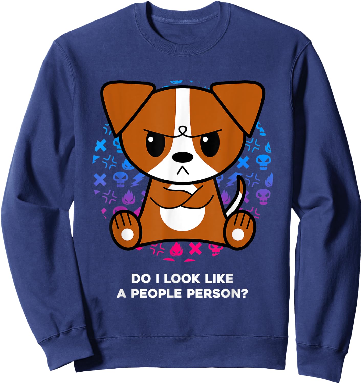 Do I Look Like A People Person Grumpy Jack Russell Terrier Sweatshirt - Sweatshirt | Navy