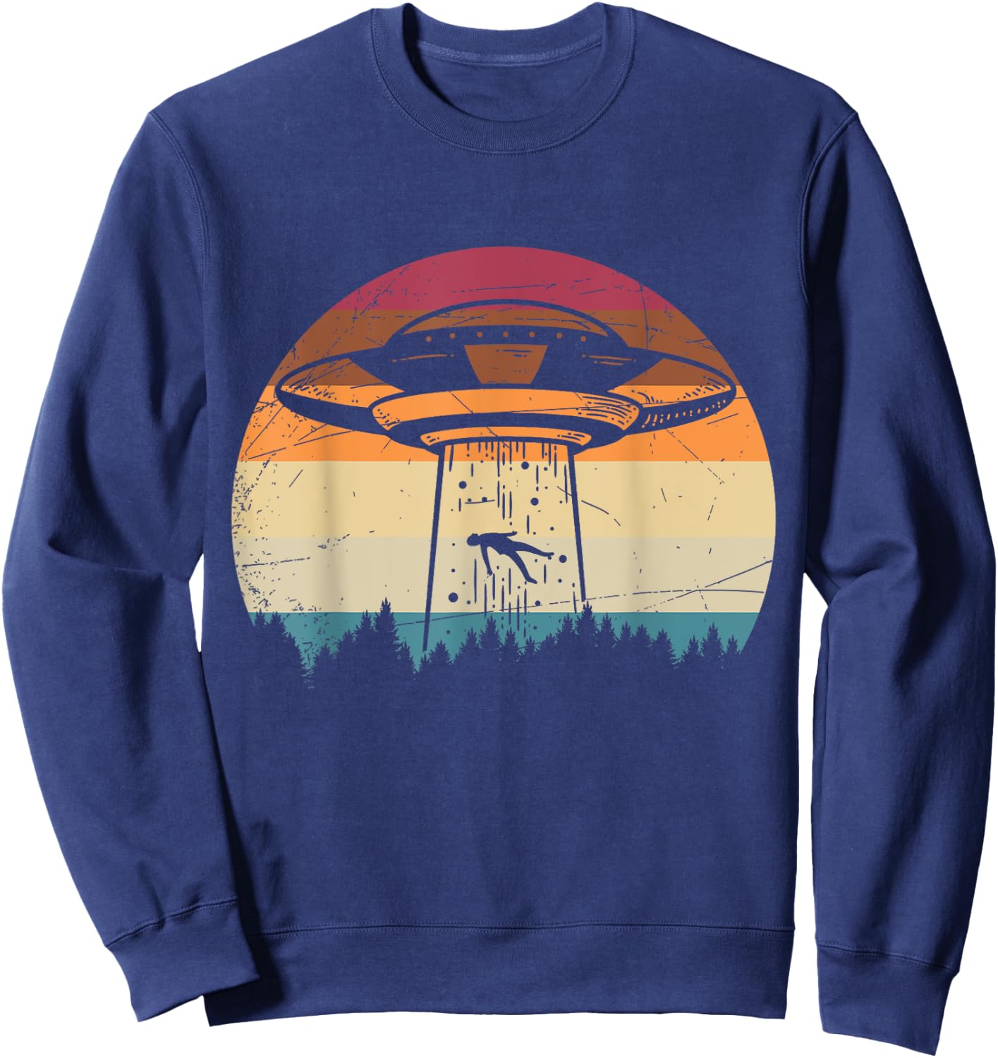 Retro UFO Alien Sweatshirt - Sweatshirt | Navy