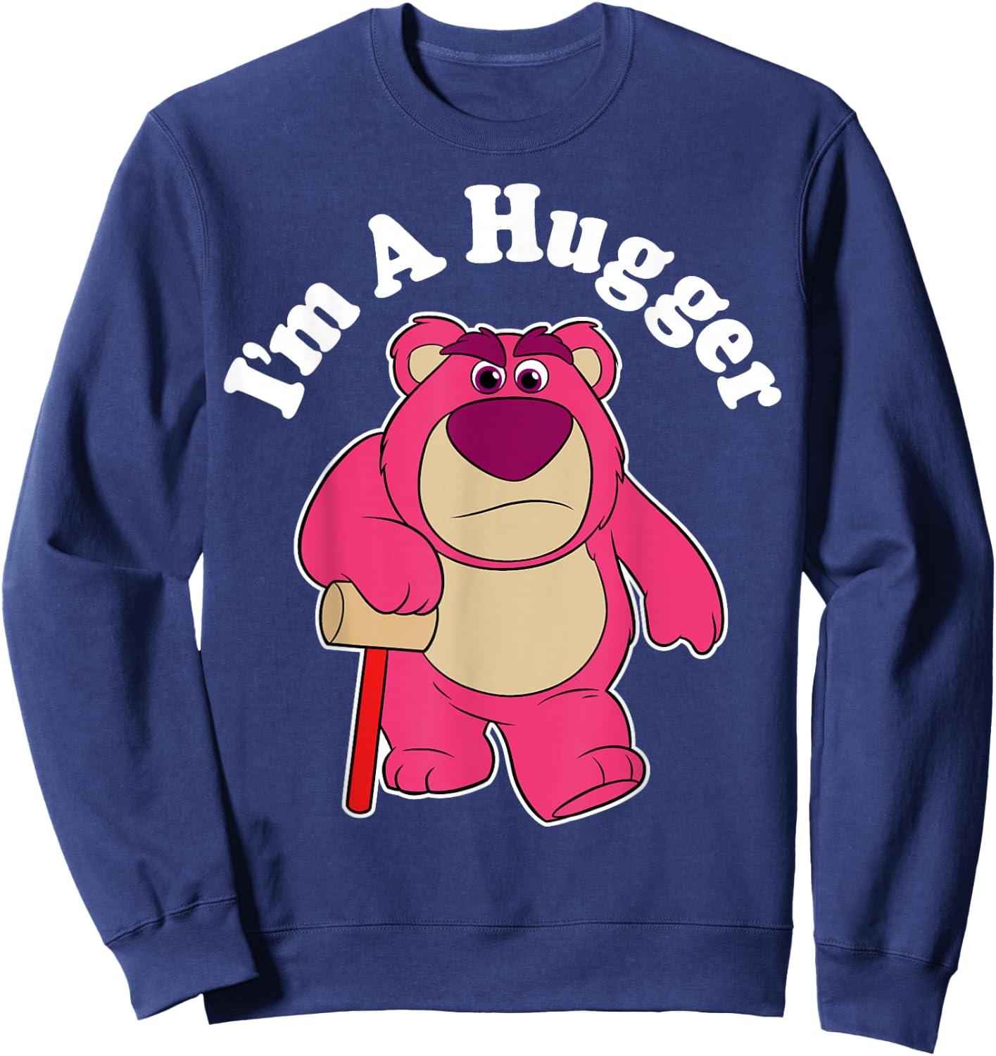 Disney Pixar Toy Story I'm A Hugger Lotso The Bear Portrait Sweatshirt - Sweatshirt | Navy