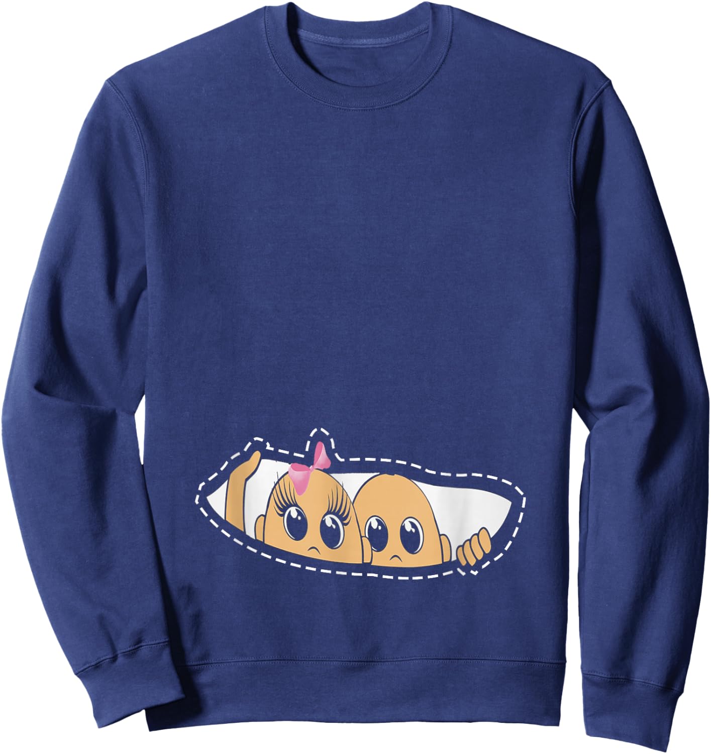 Twin Pregnancy Peeking Boy And Girl Mom To Be Gifts Sweatshirt - Sweatshirt | Navy