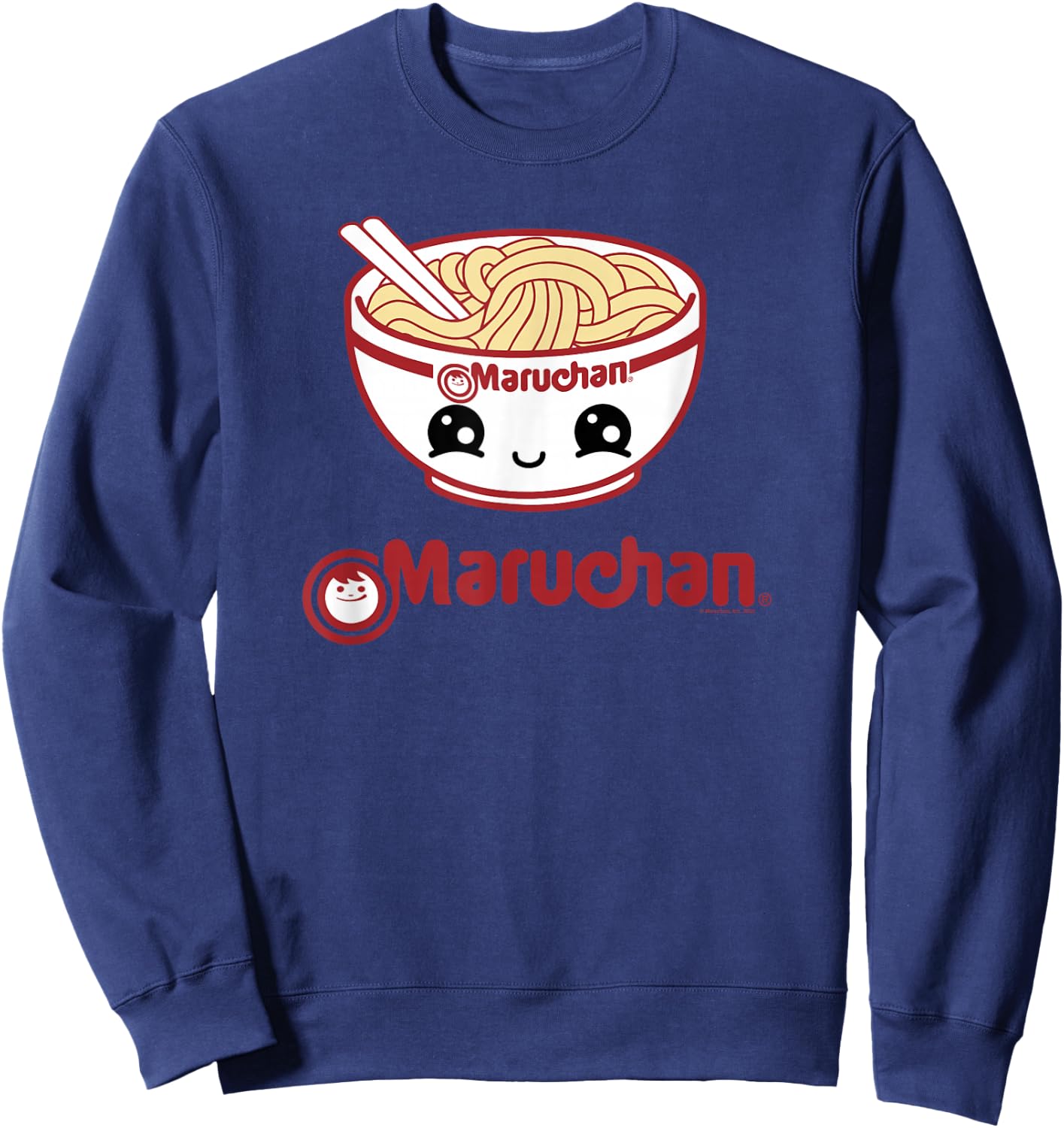 Maruchan Cute Noodle Bowl Face Logo Small Sweatshirt - Sweatshirt | Navy