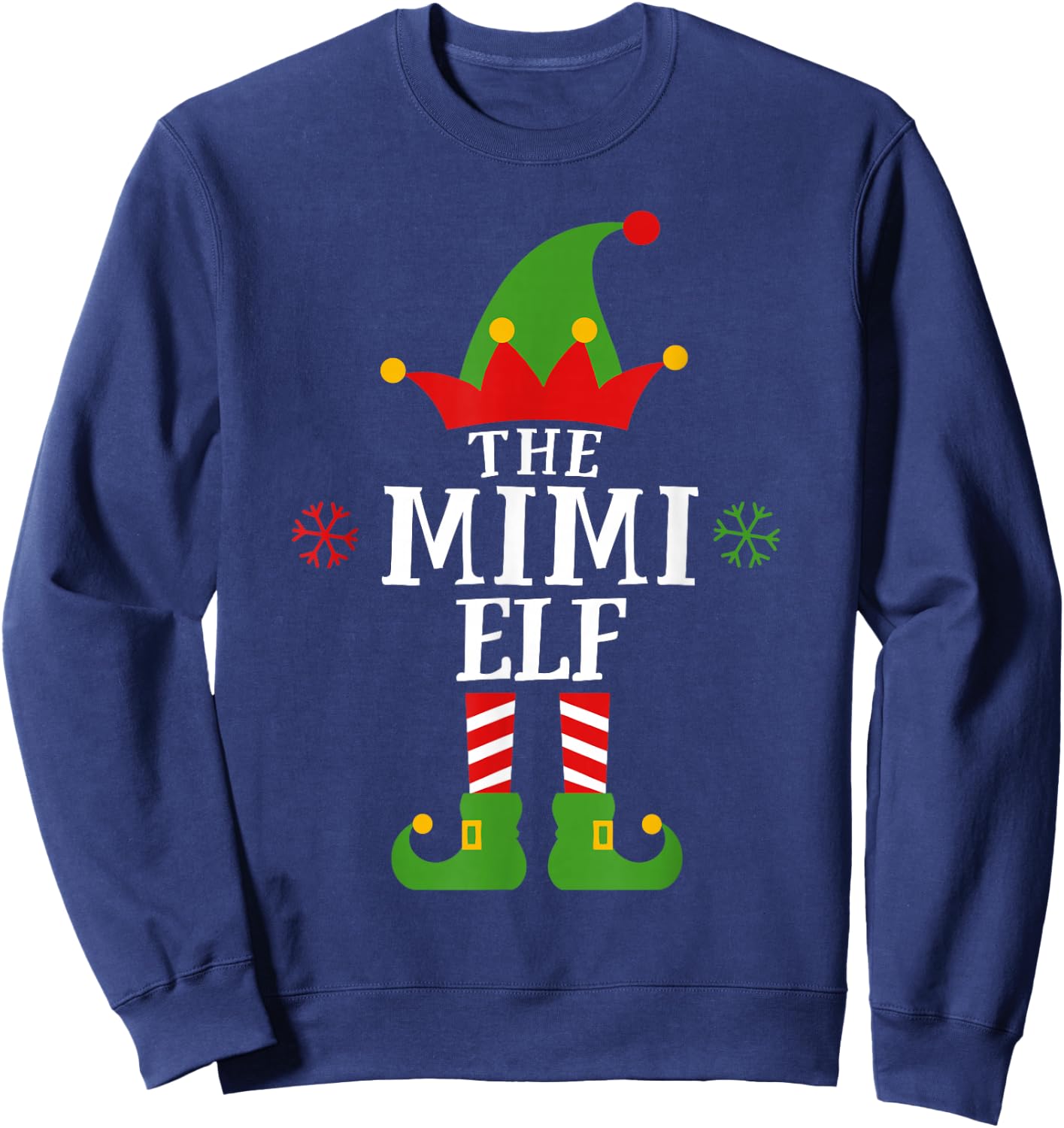 Mimi Elf Funny Matching Family Group Christmas Pajama Sweatshirt - Sweatshirt | Navy