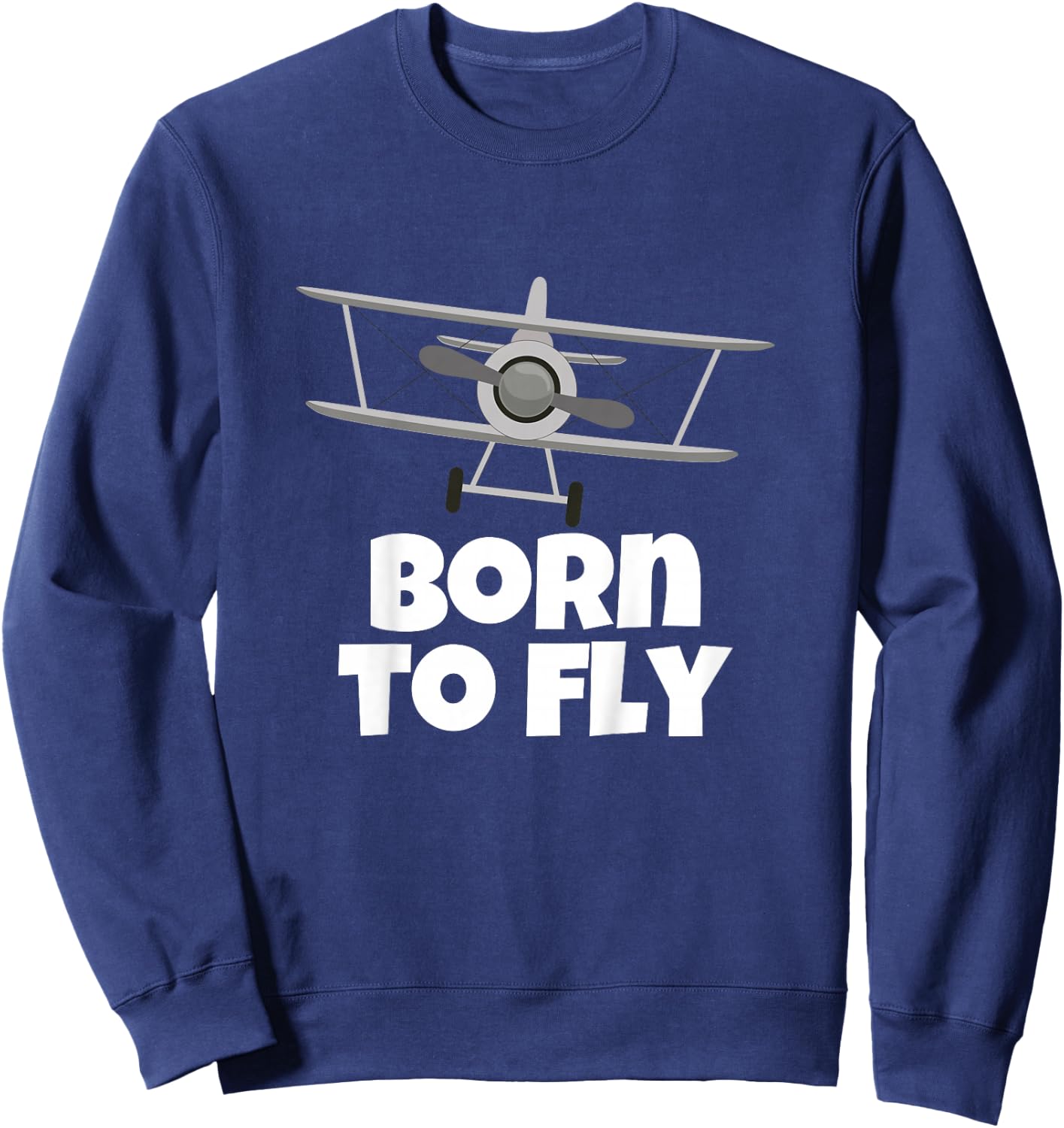Born to Fly Airplane Pilot Sweatshirt - Sweatshirt | Navy